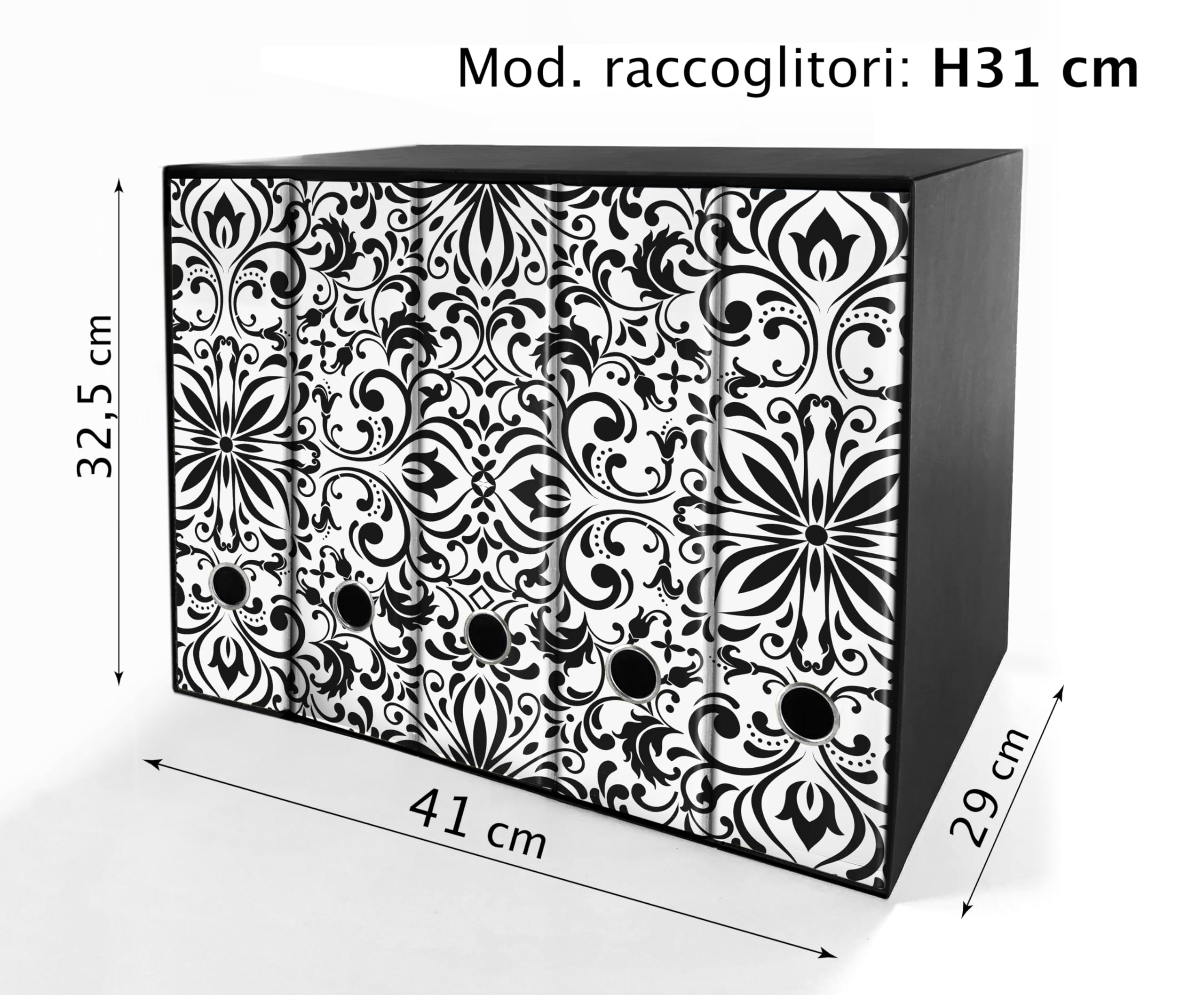 Set da 5 raccoglitori ad anelli - DAMASCO (H31 cm con 2 anelli)