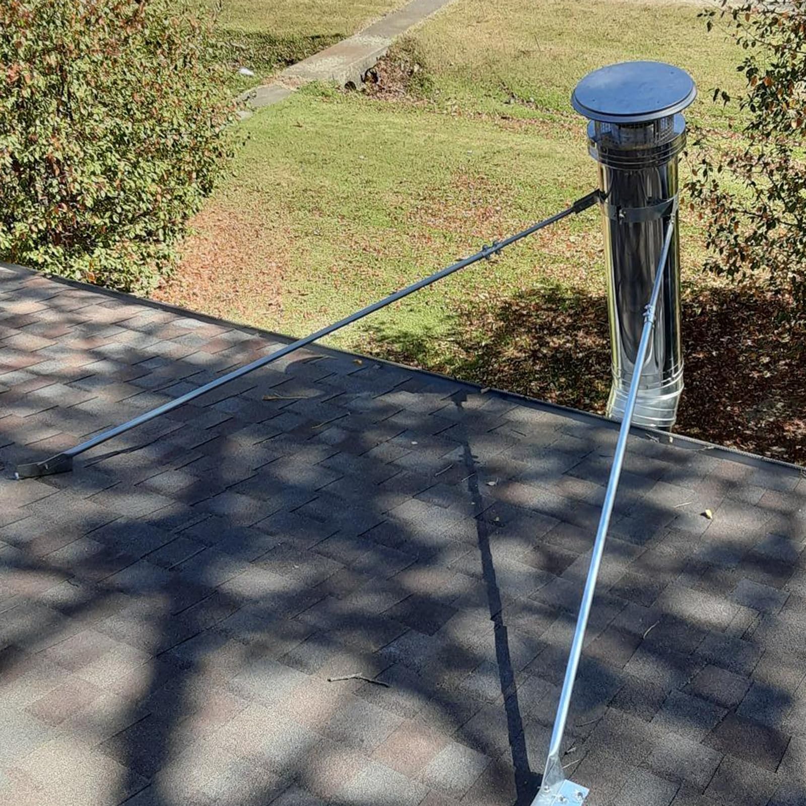IBOWZ Abrazadera Universal para Chimenea de Techo, Kit de Soporte para Tubos de Estufa con Tornillos de expansión, Soporte de Tubo de Acero para Estabilidad en la Pared
