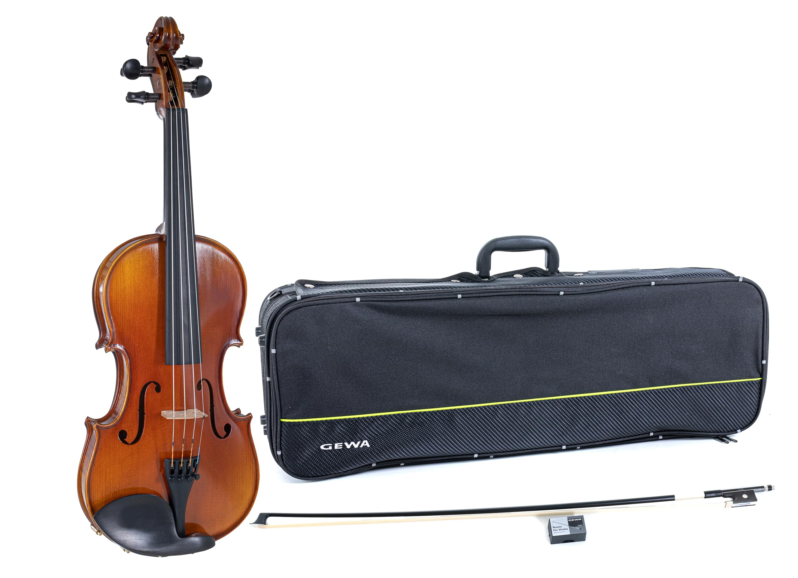 Violín GEWA, juego de violín serie Maestro 1 VL 3, 1/4 listo para tocar incl. estuche, arco de carbono y cuerdas Larsen Aurora
