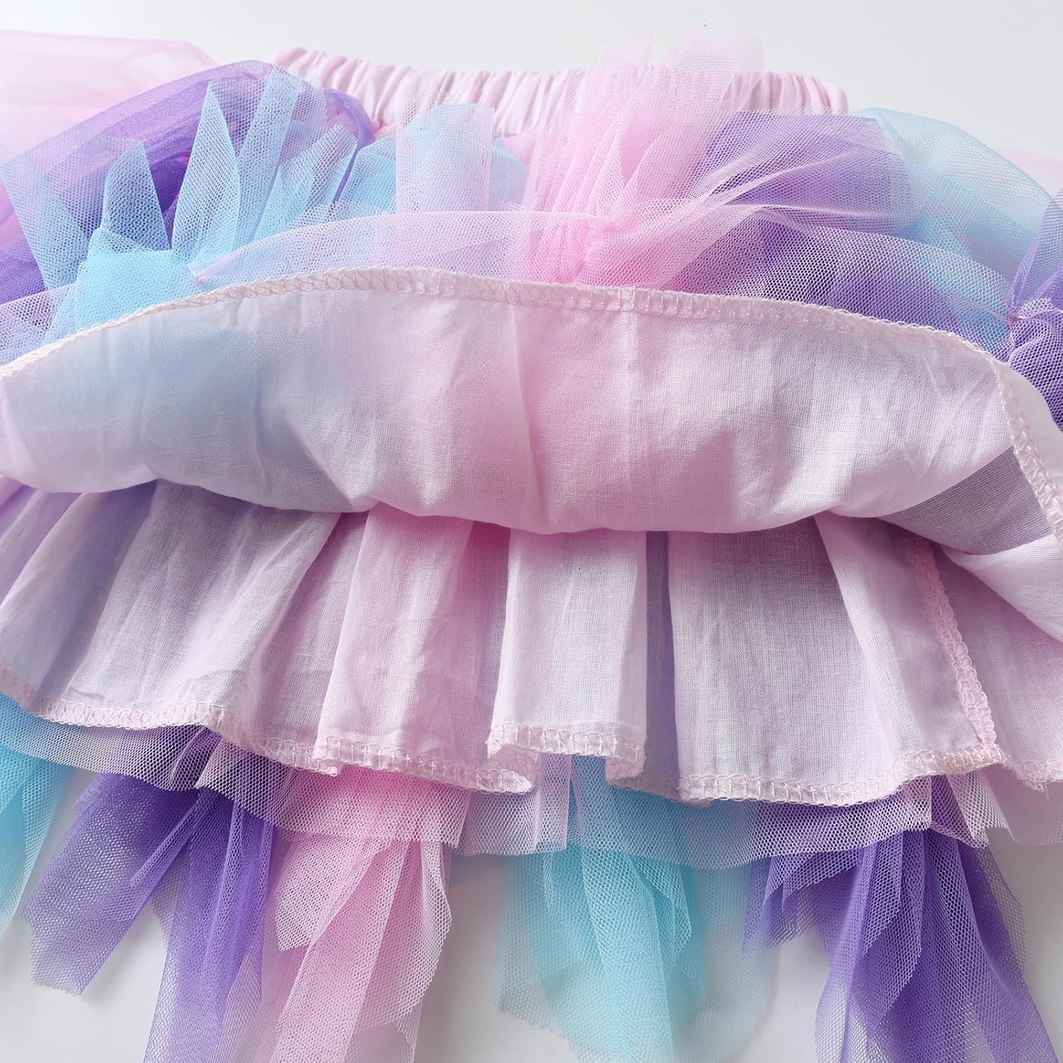 DXTON Girls Rainbow Flower Tulle Skirt Toddler Tutu Girls Clothes