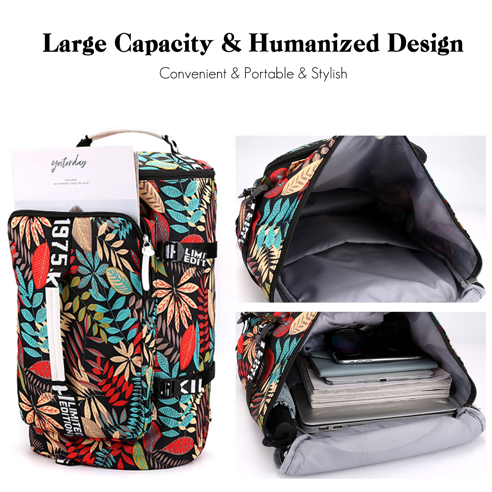 FANDARE Borsone da Viaggio Sportivo Grande - Borsa Palestra per Donna e Uomo - Weekender con Tracolla per Laptop, Piscina e Zaino