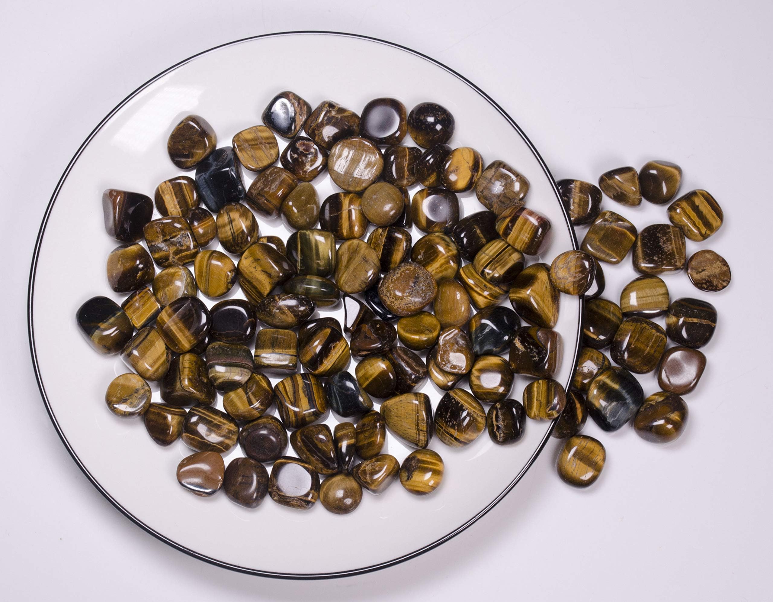 Yippee 100g Beautiful Crystal Quartz Tumbled Chips Stone and Gemstone Crushed Pieces for Collection Jewelry Making Craft Design Healing Meditation (Tiger Eyes Stone-2 15-20mm)