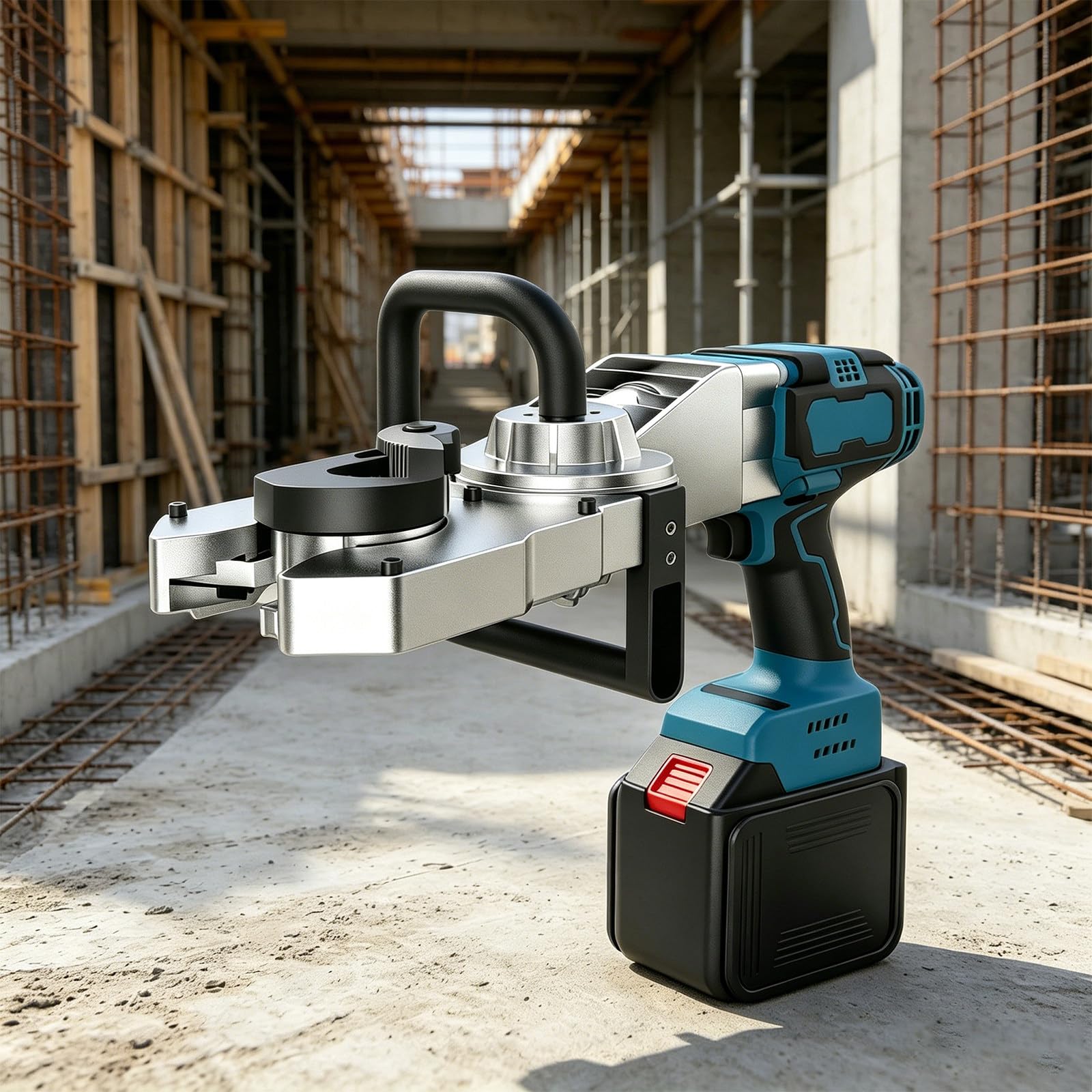 Cleasebily Multicolor Electric Steel Bar Thread Cutter & Rebar Threading Machine – Brushless Motor, 15-Second Fast Cut, 360° Rotatable, One-Touch Control, 2 Batteries, For Sites