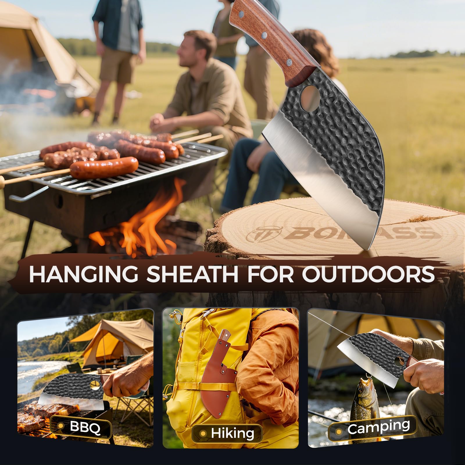 Serbian Chef Knife, Hand Forged 6.7” Heavy Duty Meat Cleaver — Amazon image 7