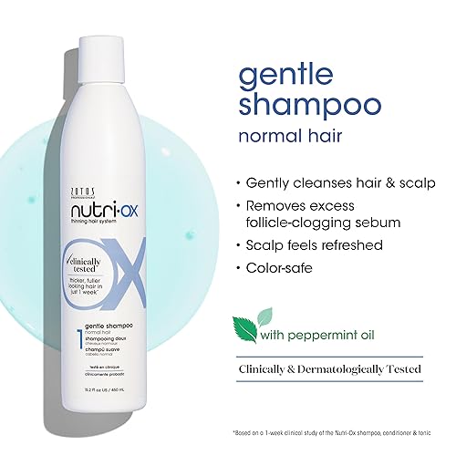 Miniatura 2 de NUTRI-OX Champú suave normal para adelgazar el cabello  Cabello más grueso y de aspecto más completo  Probado clínicamente y dermatológicamente