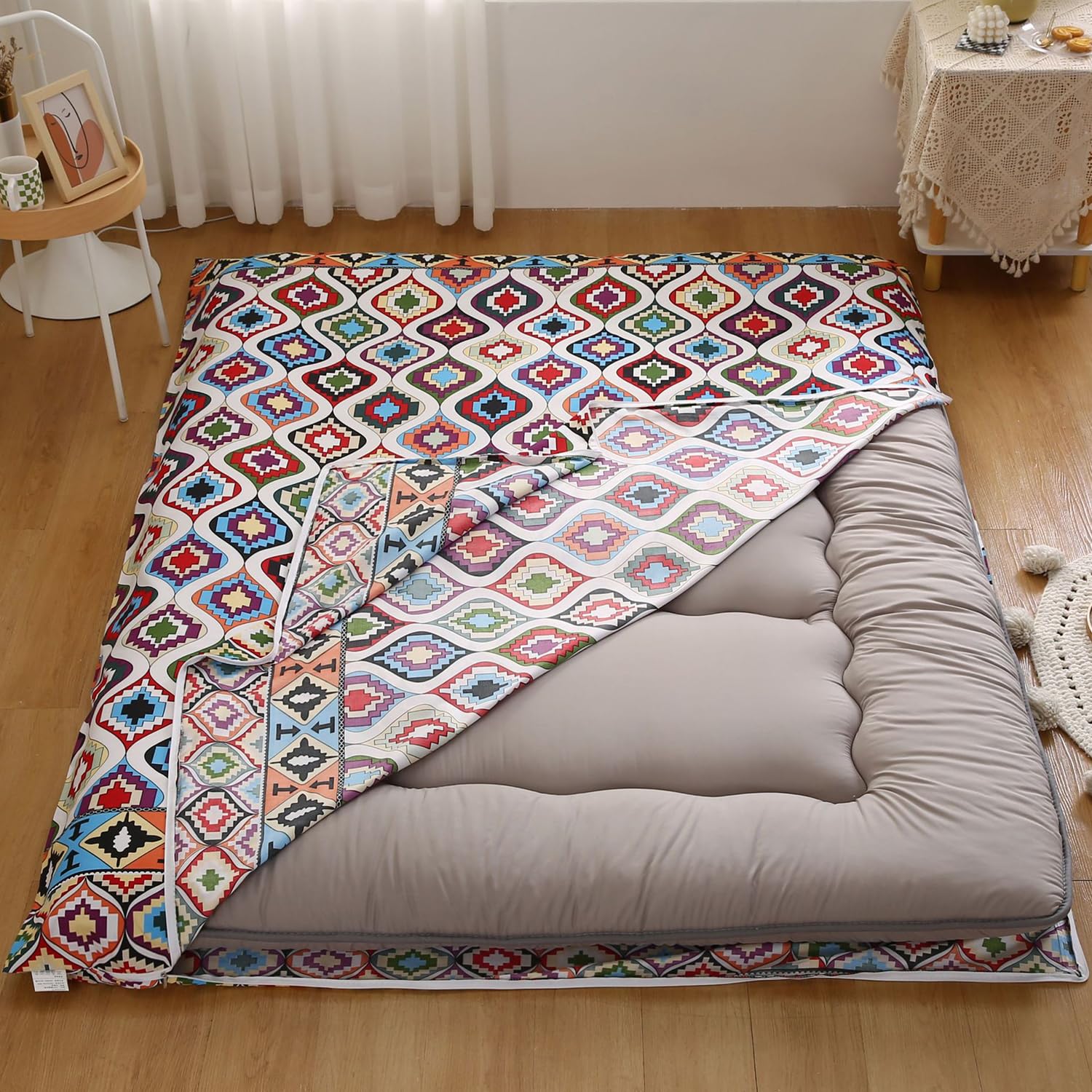 D,200x220cm, Futon Copertura Materasso con Cerniera Pavimento Futon Cover Giapponese Futon Materasso Tampone Copertura Futon Materasso Protettore Copertura Protettiva del Tappeto