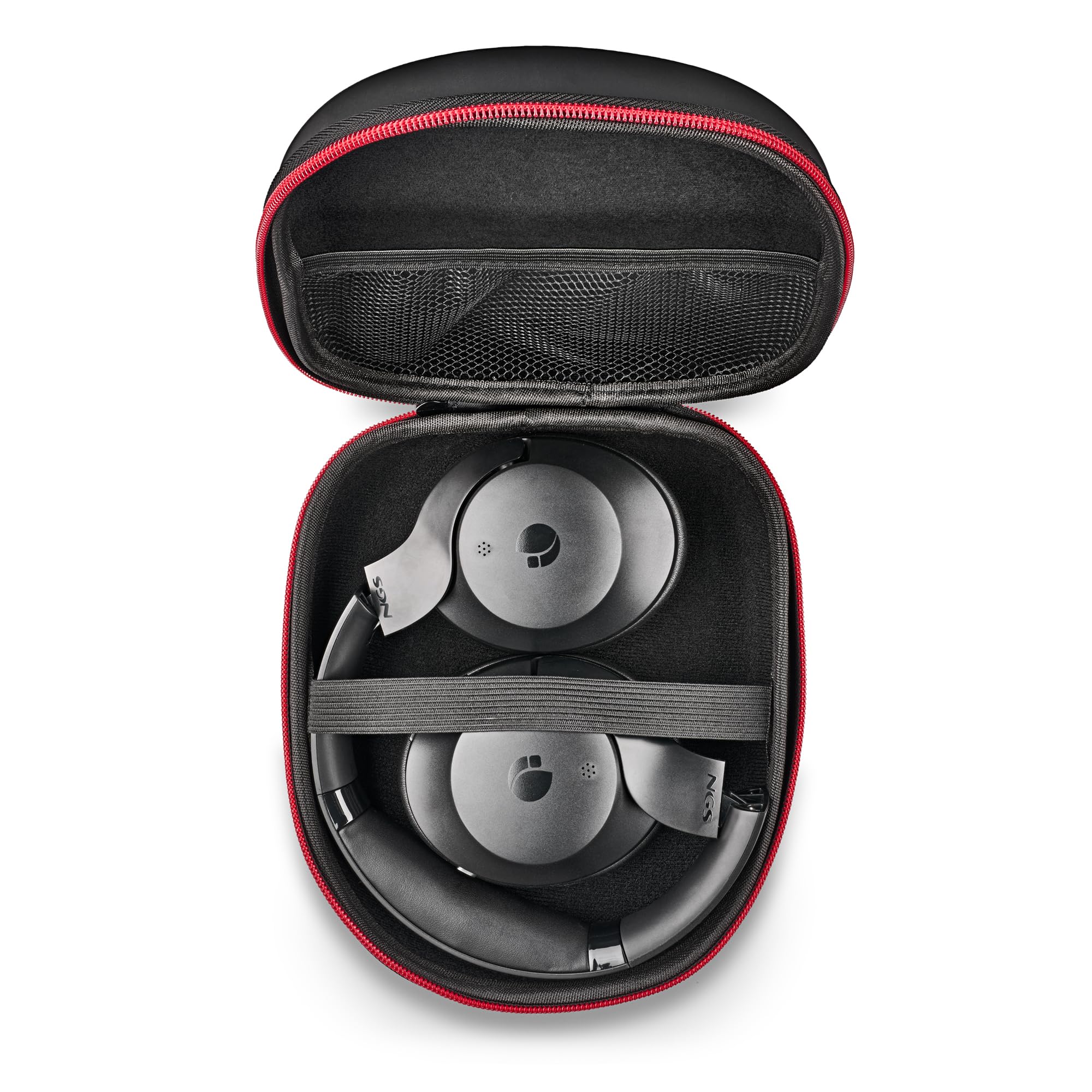NGS Artica Shake - Cuffie wireless, cuffie compatibili Bluetooth, archetto regolabile, cuffie girevoli, tecnologia di riduzione del rumore ANC, microfono integrato, nero