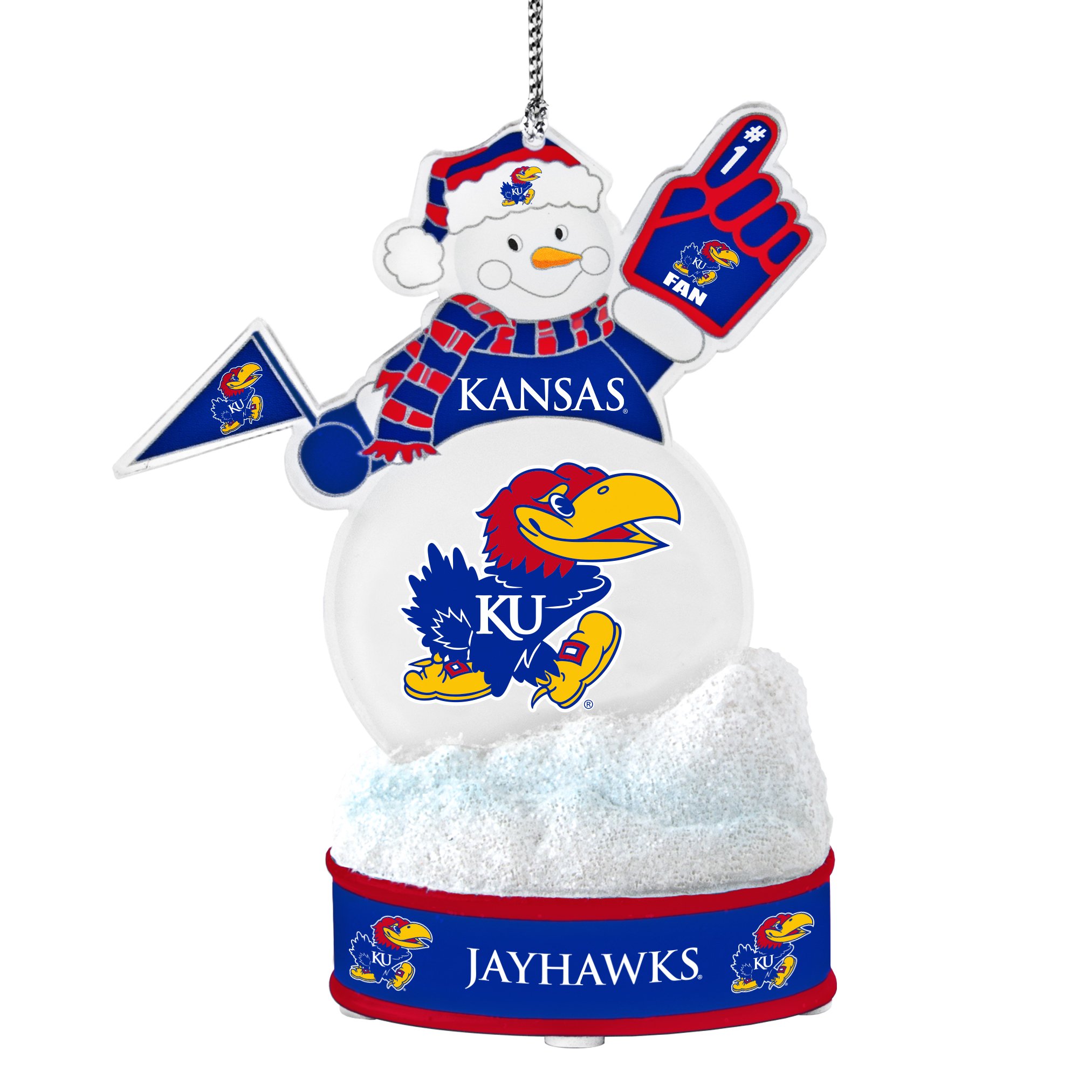 NCAA Kansas Jayhawks LED Snowman Ornament