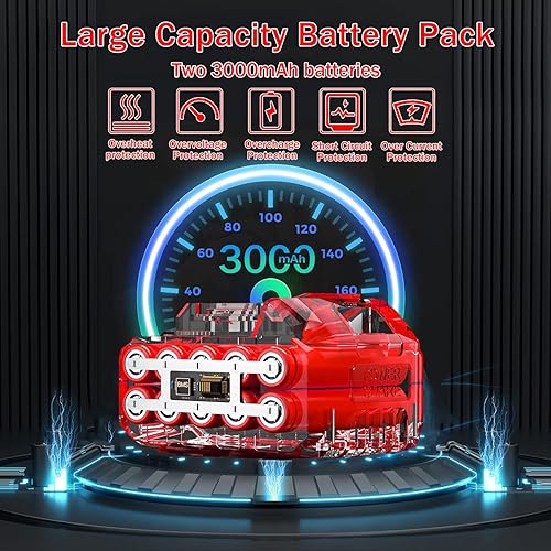 Miniatura 3 de Desbrozadora eléctrica inalámbrica con batería de 21 V, 3.0 Ah, cortador de hilo eléctrico de 8 pulgadas de diámetro de corte con potente