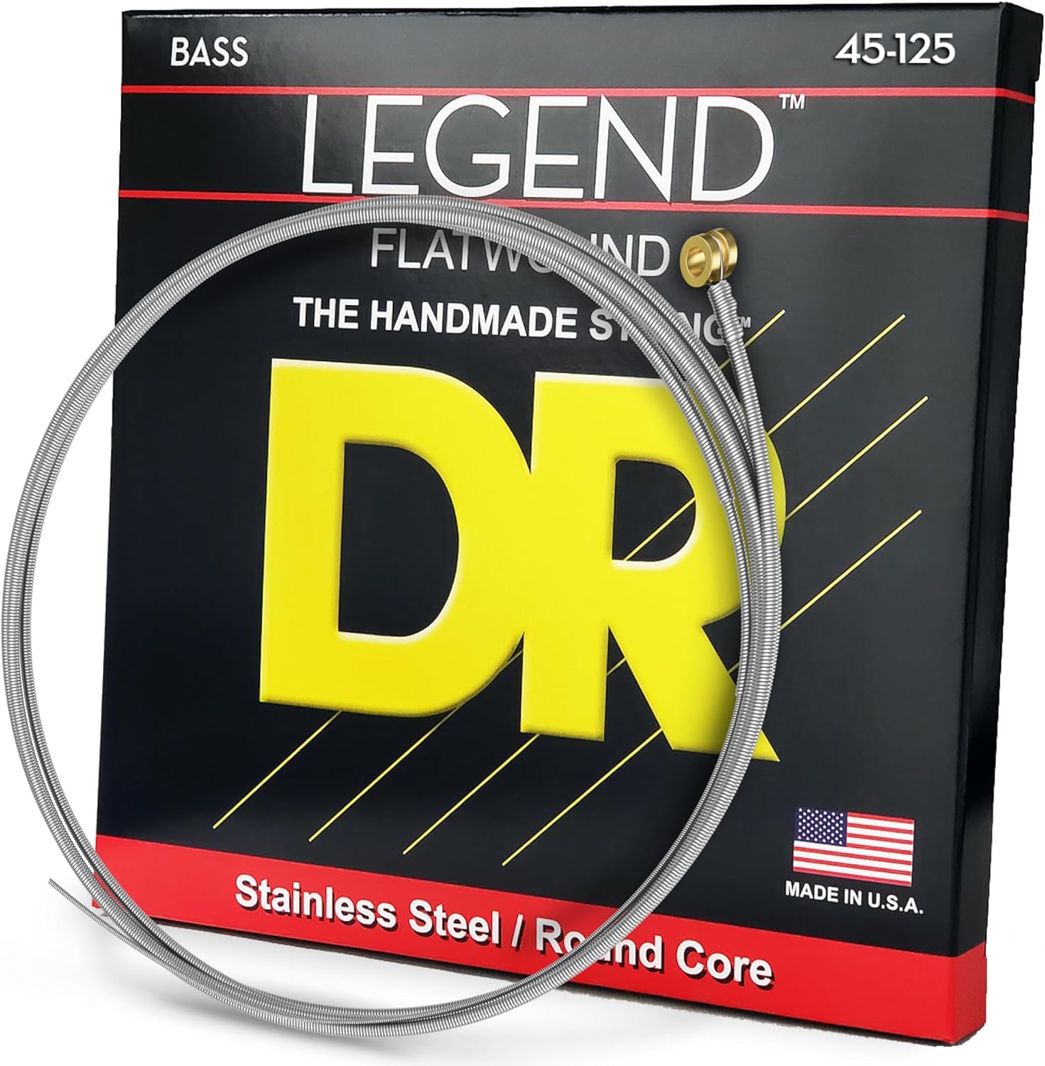 DR Strings LEGEND - Polished Flatwound Stainless Steel Bass Strings: 5-String Medium 45-125 (FL5-45)
