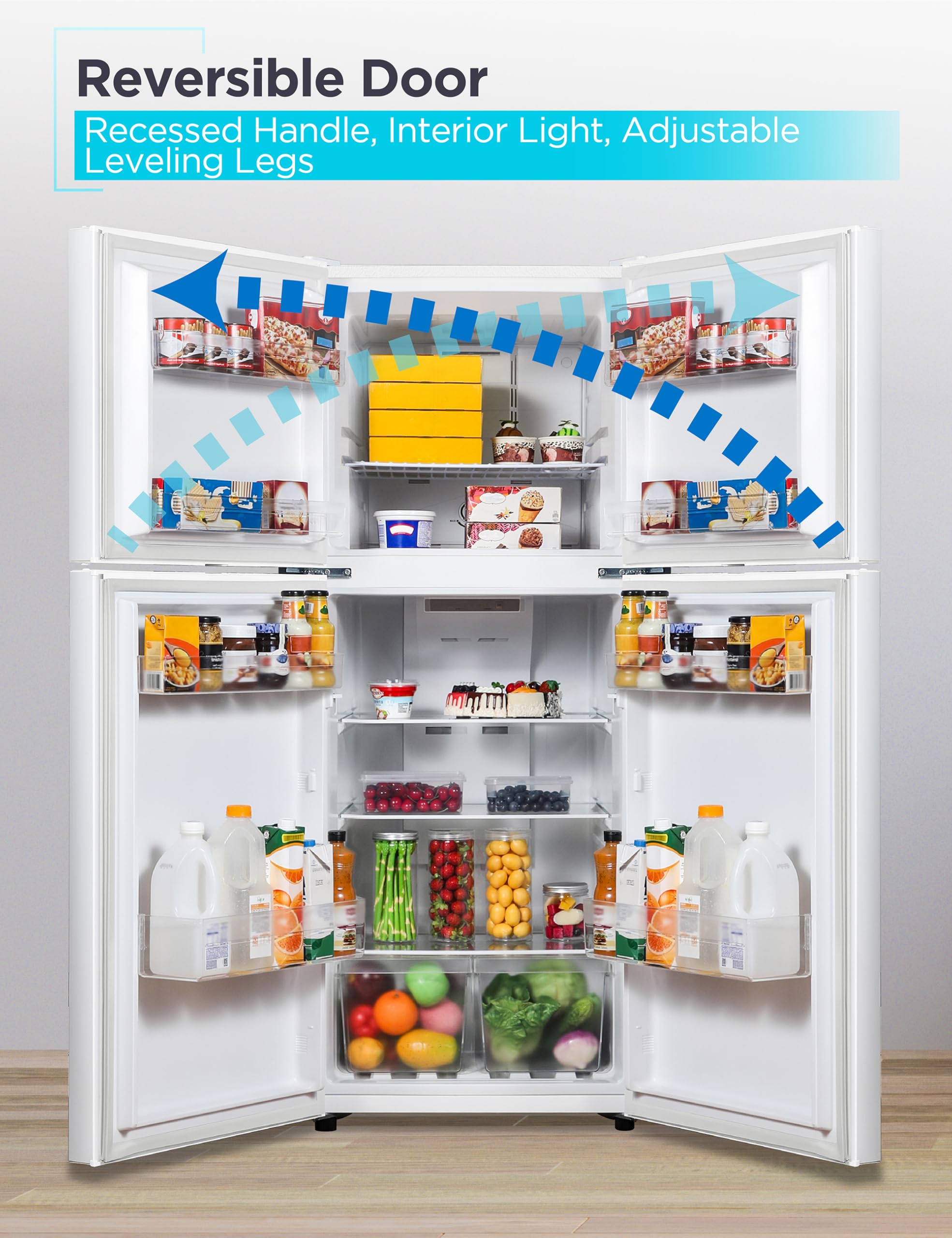 Black+Decker 10 Cu. Ft. Top Mount Refrigerator With Freezer, 2 Door Refrigerator With Top Freezer And Adjustable Temperature Control, Energy Star, Br1000hw, White on Fridge.com - View 6