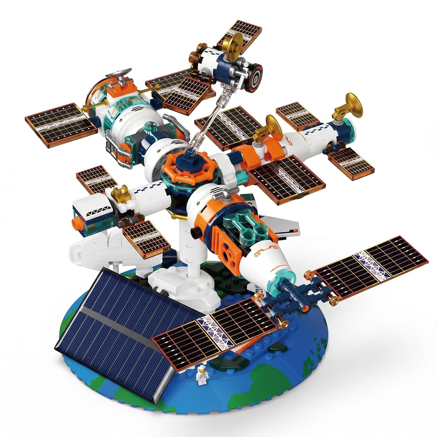SKY LINE OCEAN Solar Powered Space Station Building Blocks Set (326+ PCS) | STEM Space Exploration Model Kit | Educational Construction Toy for Kids | 5 Year Structural Warranty photo 1