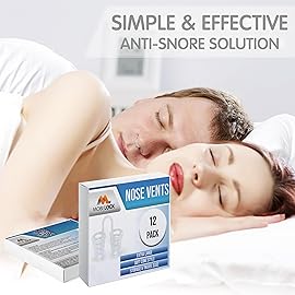 Nose Vent Sinus Relief (Pack of 12 Extra Large Size) Soft Cone Vents - A Simple Solution for Nasal Snorers - Reusable Snoring Device to Enjoy a Peaceful Night\'s Sleep - by Mobi Lock