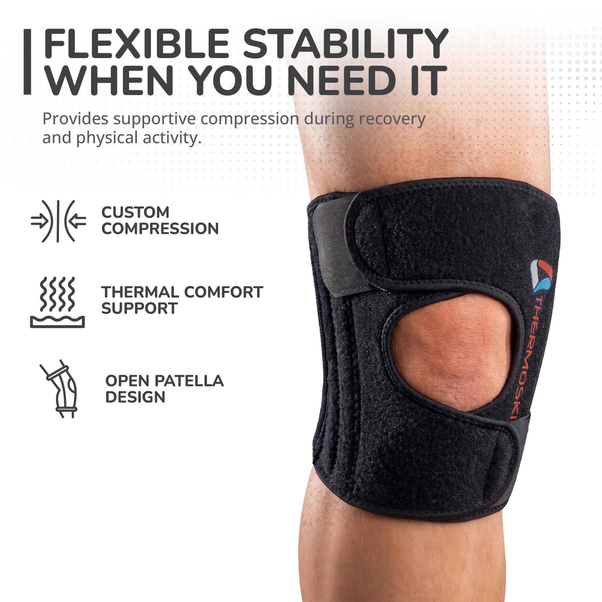 Thermoskin Sportowy stabilizator kolana, czarny