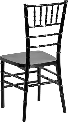 Miniatura 6 de Flash Furniture HERCULES PREMIUM Series Silla apilable Chiavari de resina negra