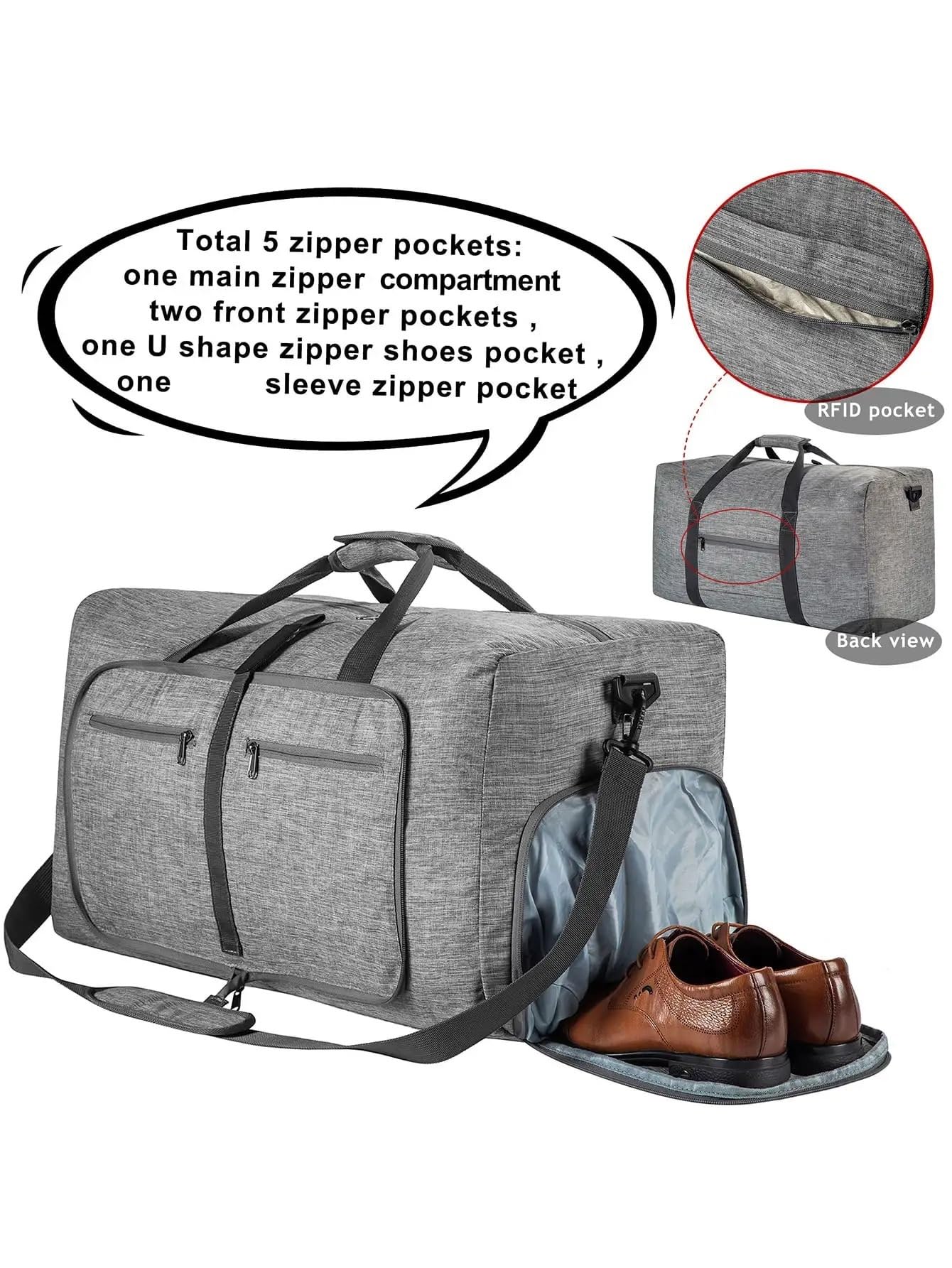 Bolsa de Viaje Deporte Grande Bolsa de Viaje, Bolsos Mano Gran Capacidad, Bolsas Equipaje for Hombres y Mujeres, Bolso Hombro for Exteriores, Impermeable Fin Semana(Green)