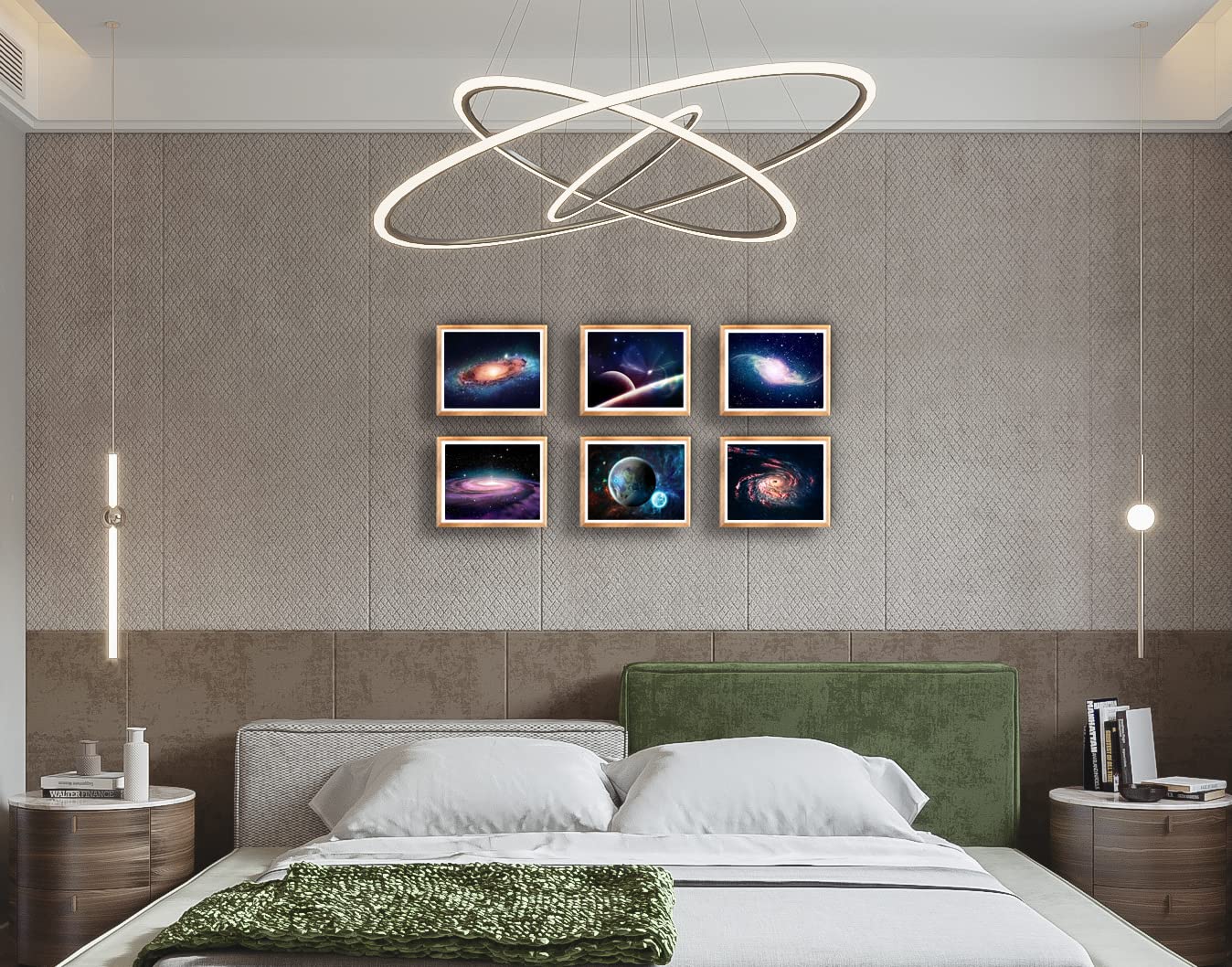 Universe Starry Sky Wall Art Outer Space Fantastic Nebula Galaxy Painting Pictures ?for Bedroom, Living Room, Bathroom Decor ?Posters for Kids, Boys or Girls Room ?Set of 6 ? 8