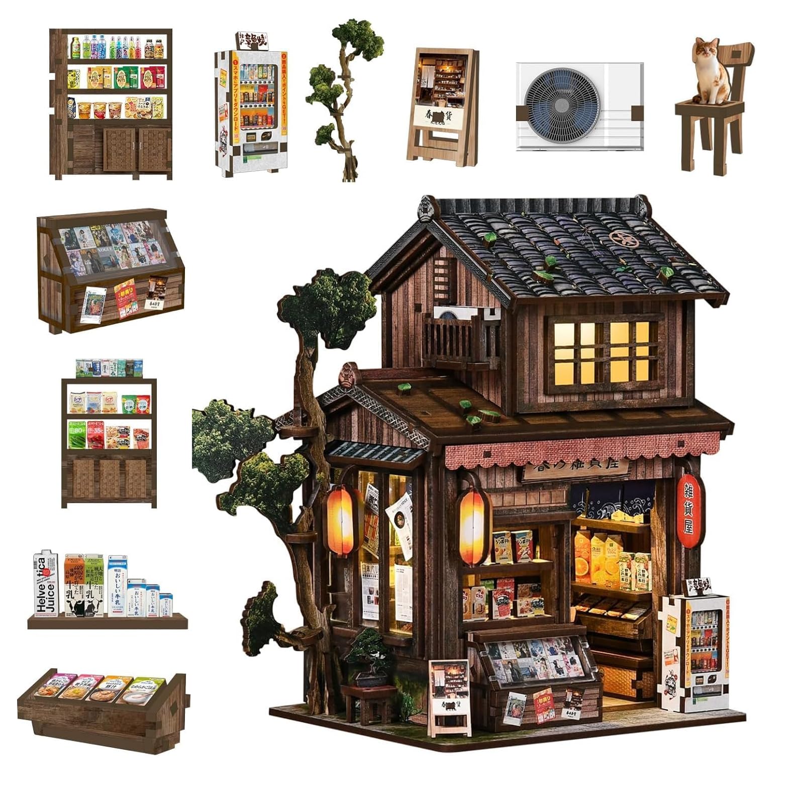 Amazon.co.jp: YATKJZM DIY ミニドールハウス ミニチュアハウス材料