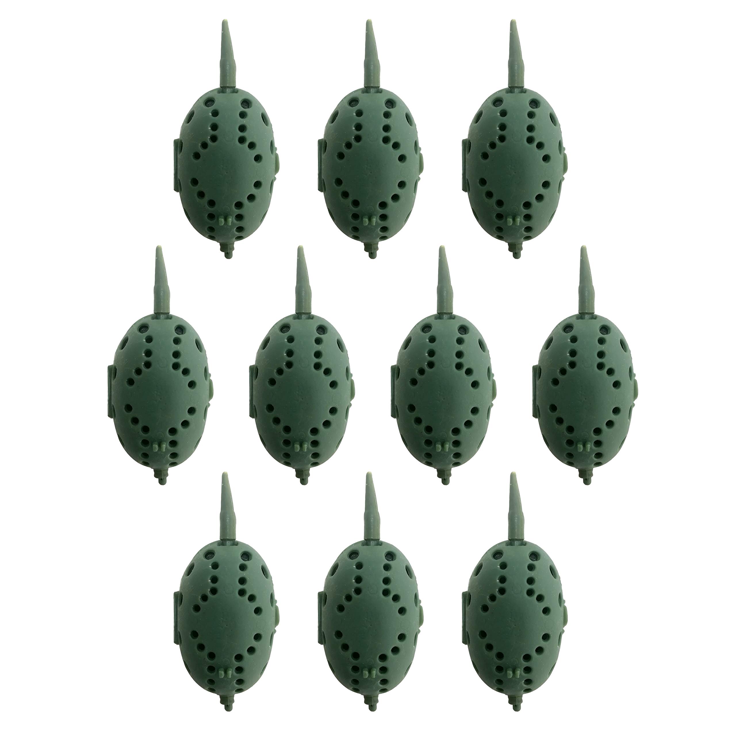FLADEN Fishing - 10 x FEEDERS - INLINE GRUB Feeders Bulk Packs Small 30g and Large 60g - Great For Use With a Wide Range of Groundbaits (10 x 60g feeders)