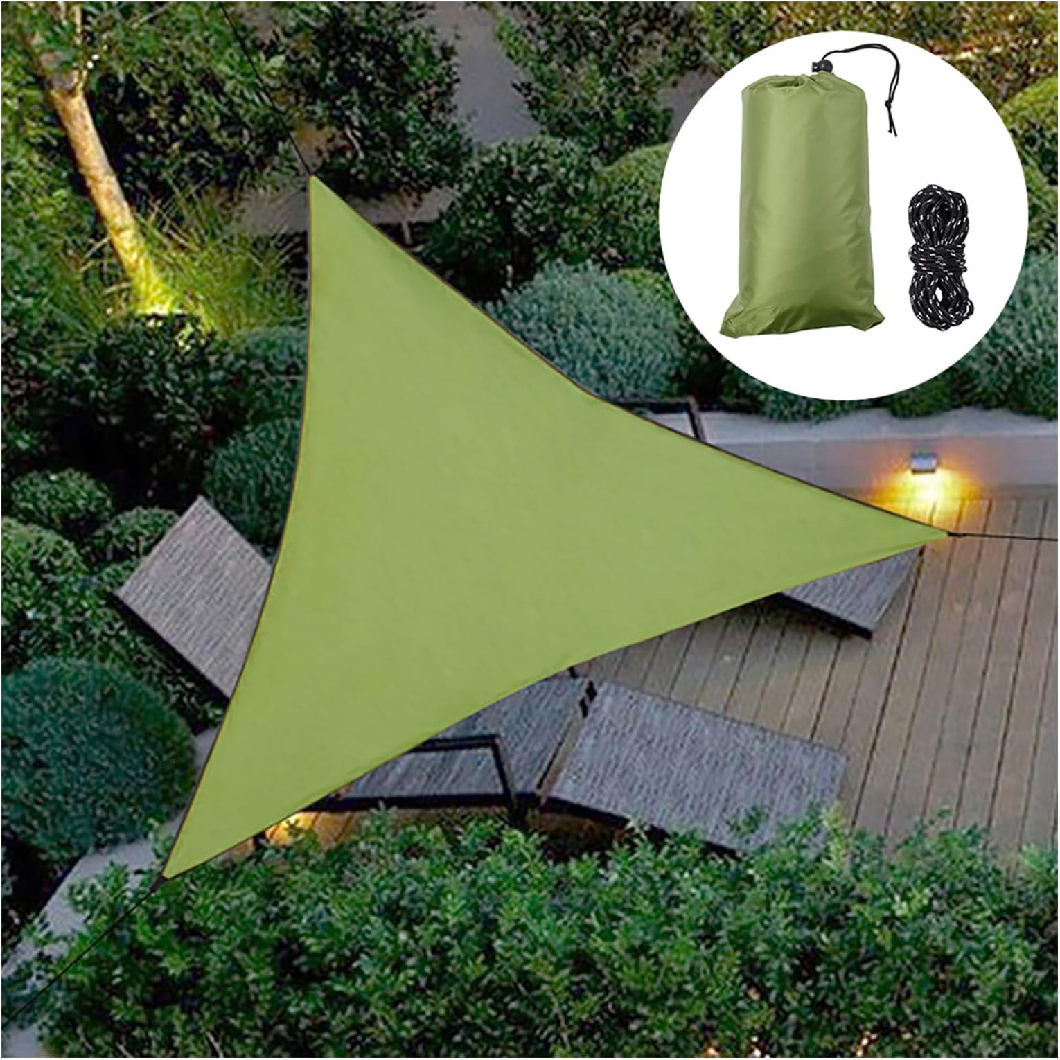 Triangle Sun Sail Shade Awning Canopy 4x4x4m, Waterproof Sunscreen Anti-UV Sun Sail with Free 3 * 2m Rope, Perfect for Outdoor Garden Patio Party