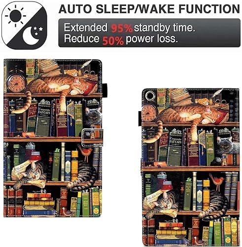 Miniatura 10 de Funda para tablet Fire HD 8 (876 generación, versión 201820172016), múltiples ángulos de visión, funda de piel sintética de alta calidad con función