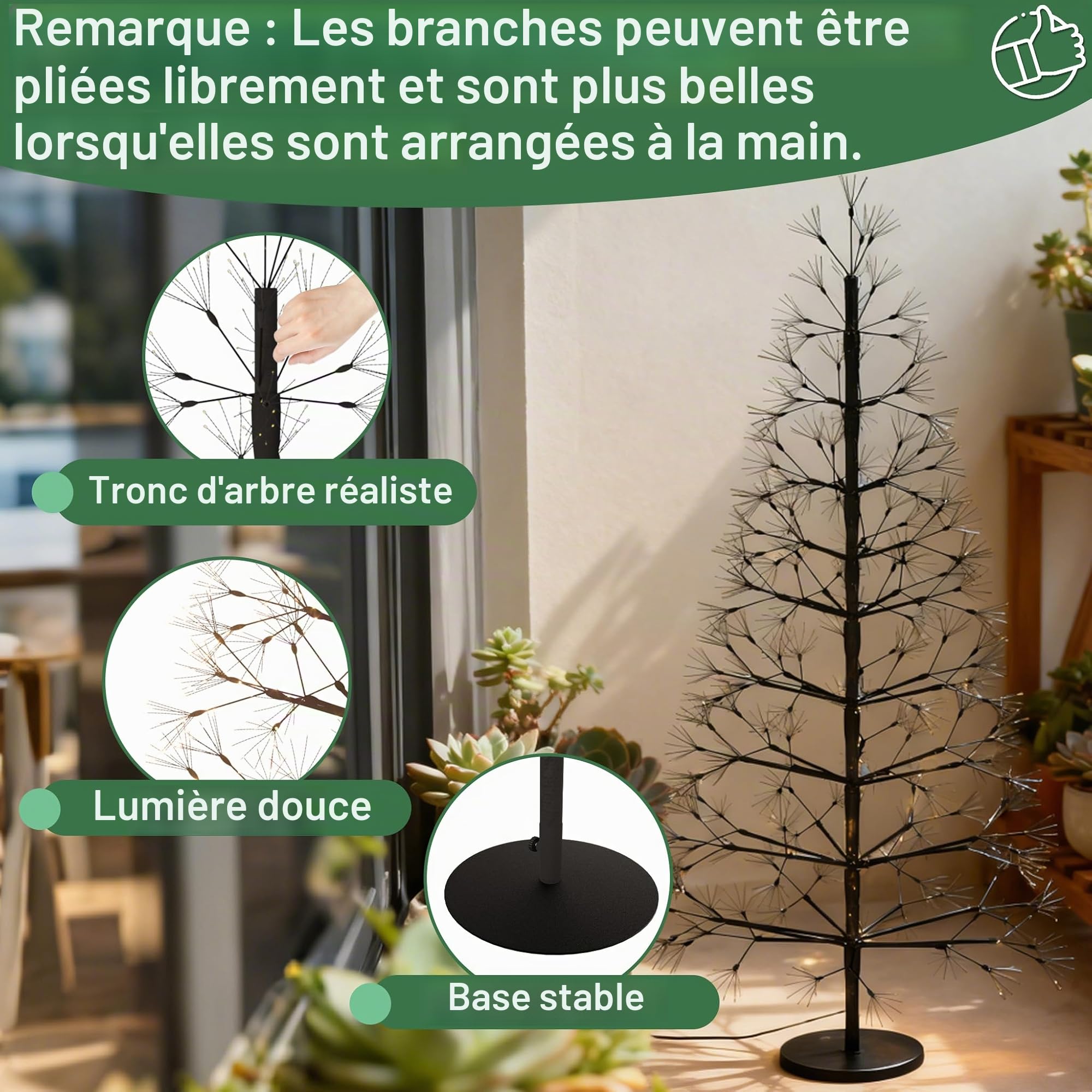 UISEBRT Sapin de Noël lumineux à 2000 LED et décoration enneigée, étanche IP44, pour Noël, mariage, anniversaire, fête, printemps, intérieur et extérieur, 180 cm, blanc froid