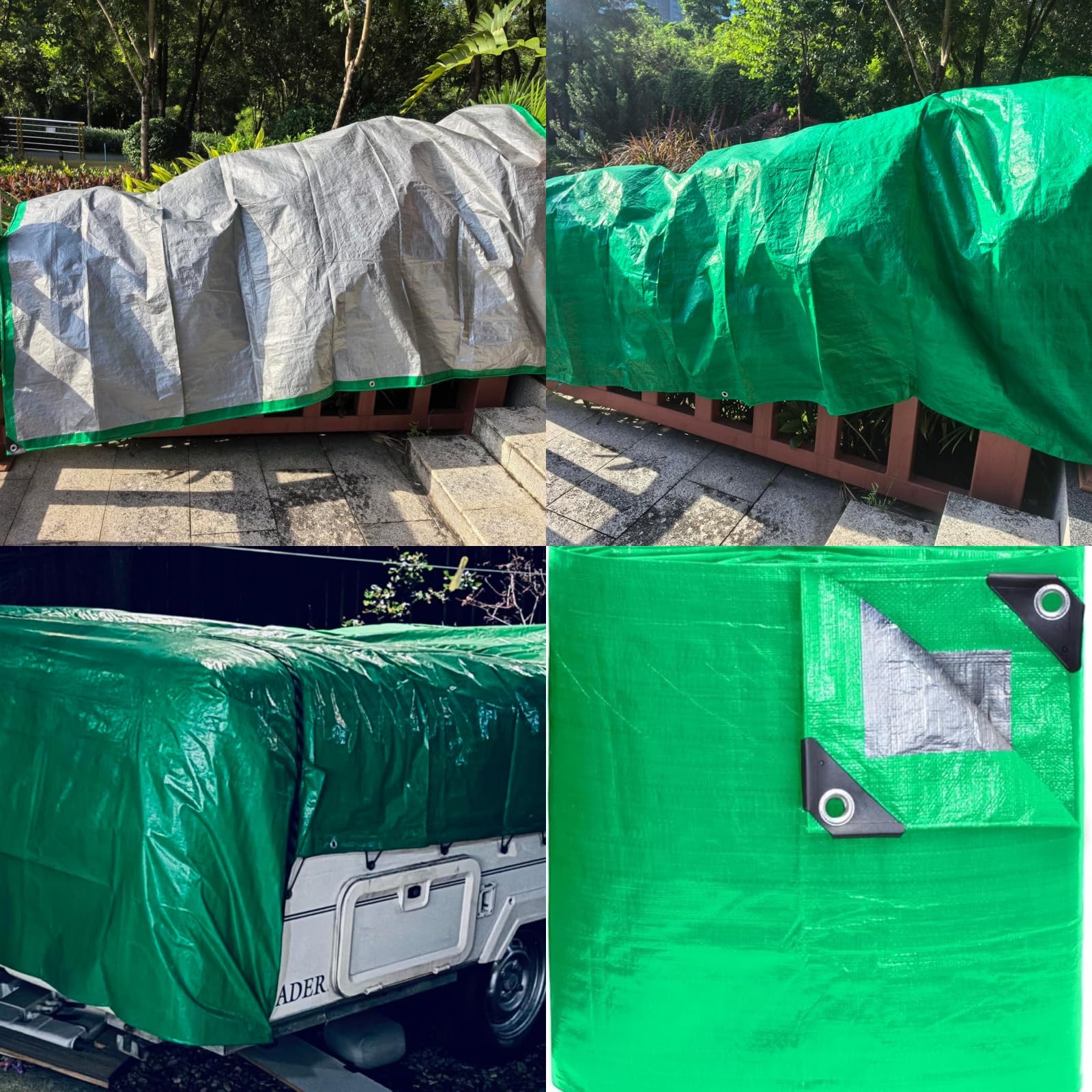 Plandeka Wodoodporna 320 x 770 cm Mrozoodporne Odporne Na Promieniowanie UV I Rozdarcia Odporne Na Warunki Atmosferyczne Wytrzymałe Gruba Plandeka Ochronna Do Ogrodu, Zielony