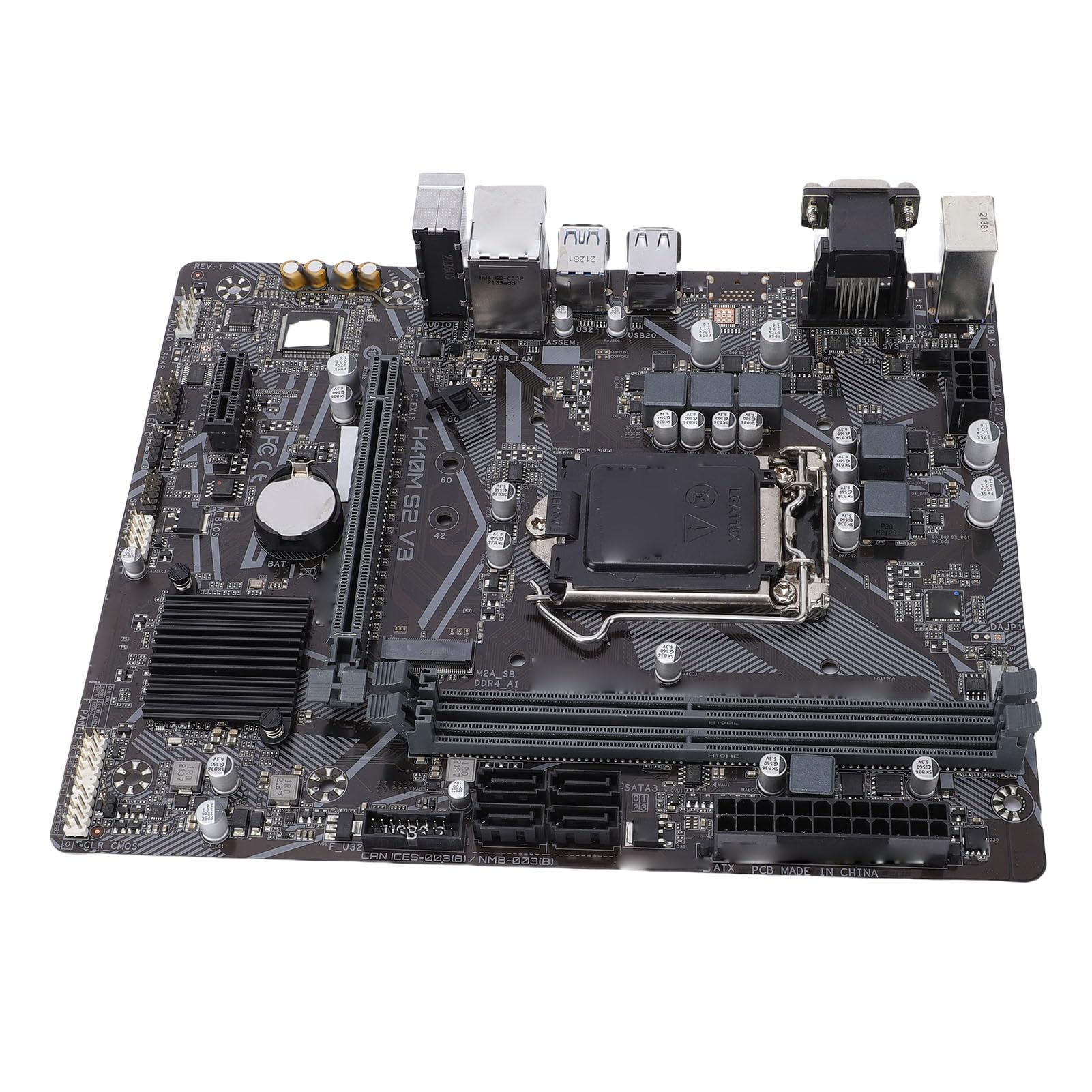 Placa Base, LGA 1200 Socket Dual Channel DDR4 2933MHz 64GB RAM Compatible con Placa Base para PC, ATX con Ranura PCIe 3.0 X16 Realtek Gigabit LAN para Pentium de 10.a Generación