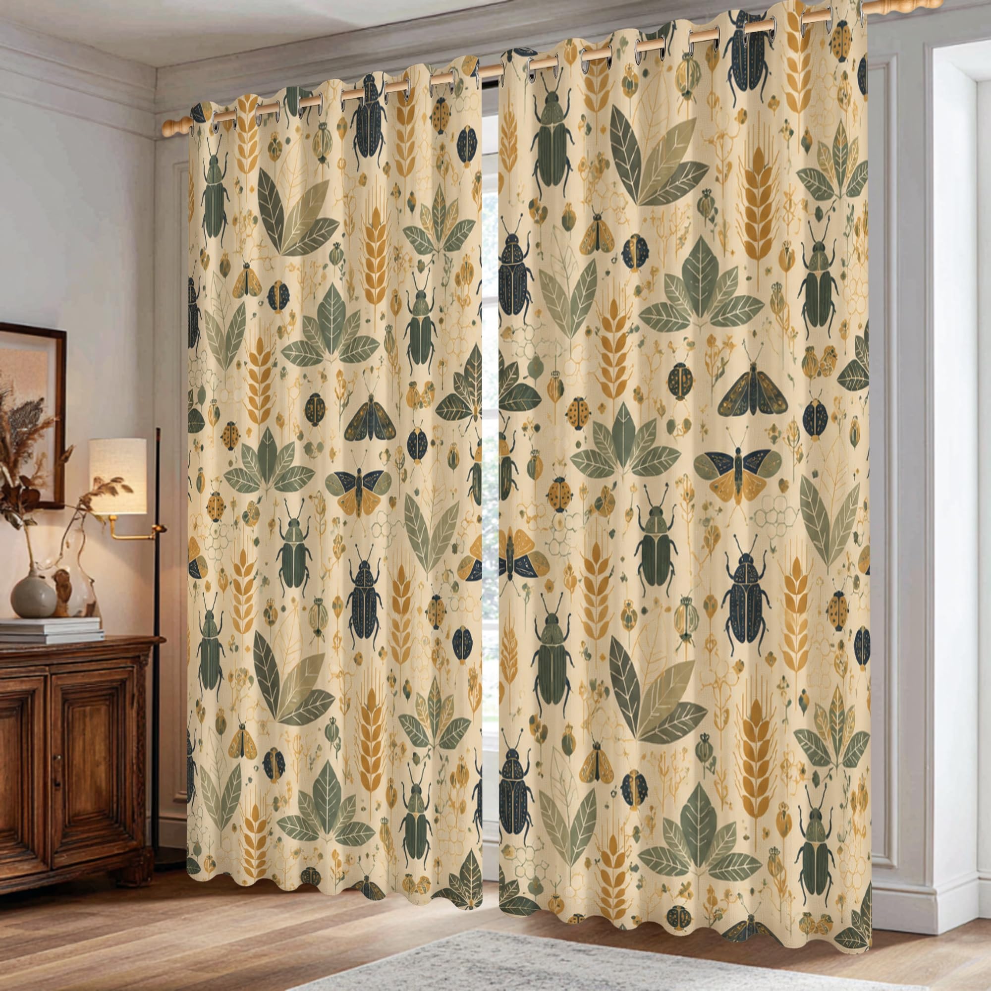 Rideaux occultants de salon haut de gamme isolation thermique vert 183cm
