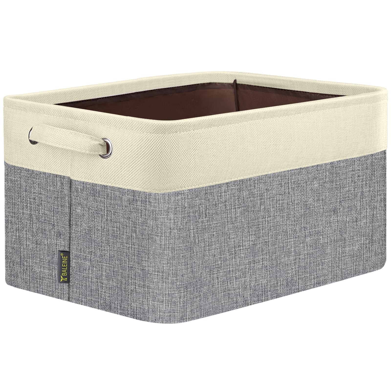 BALEINE 1 Pack Fabric Closet Storage Bins for Shelves, Linen Closet Organizers and Storage, Decorative Baskets for Organizing, Shelf, Clothes, Home, Office (Grey, 12"x8"x8")