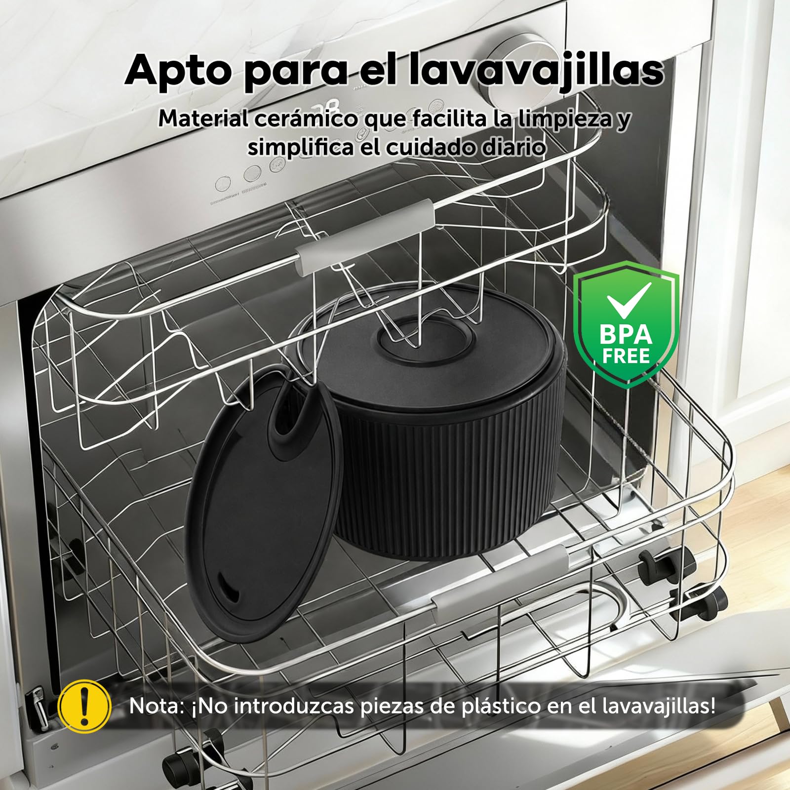 Fuente para gatos de cerámica, 2,2 L, para gatos, cerámica, dispensador de agua silencioso, dispensador automático de agua para mascotas, con sistema de filtro, color negro