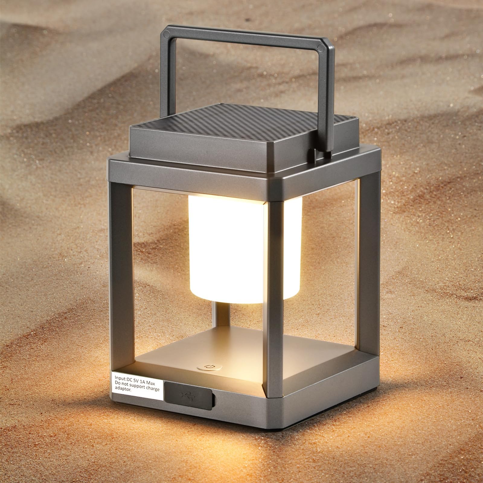 LETRY Solar Outdoor Table Lamp: Outdoor Lanterns for Patio Waterproof,Portable Rechargeable Solar Lamp