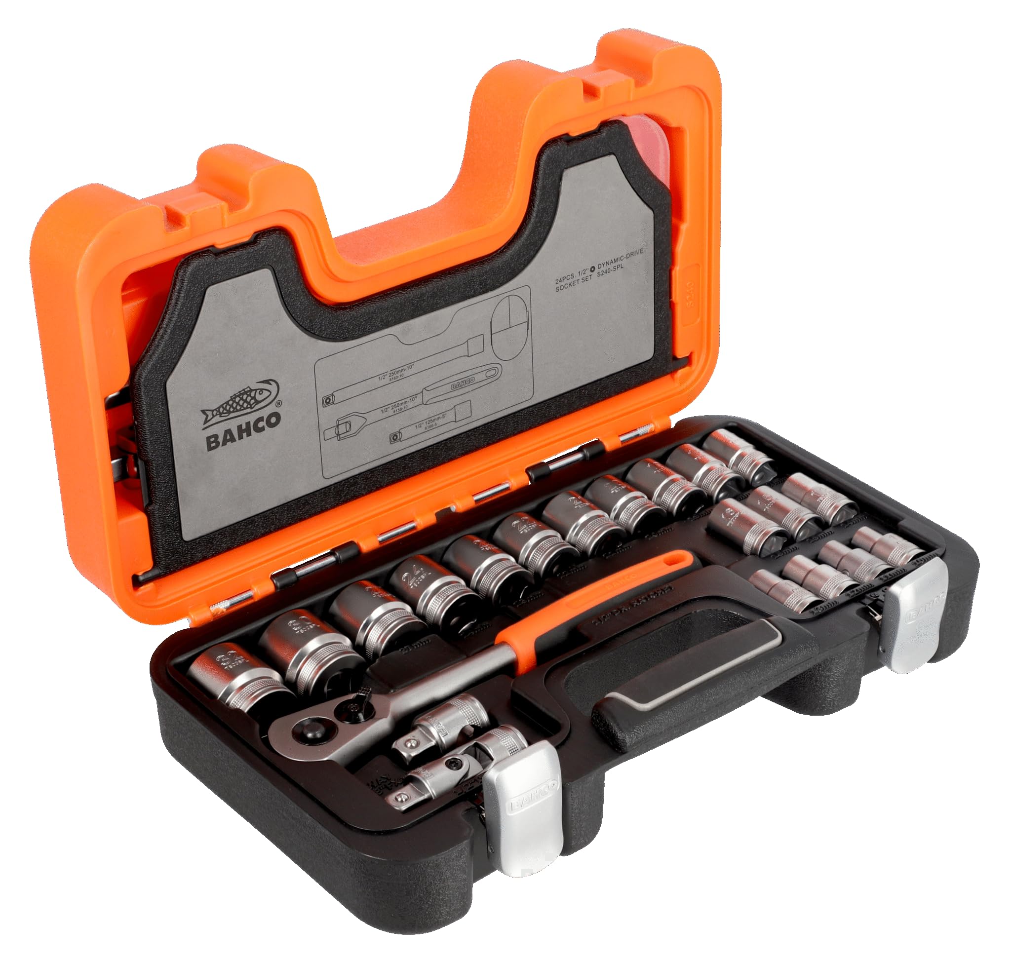 Set aus 1/2‑Zoll Messbechern mit rillenprofiliertem Profil in mm und Drehstufe – 24 Stück