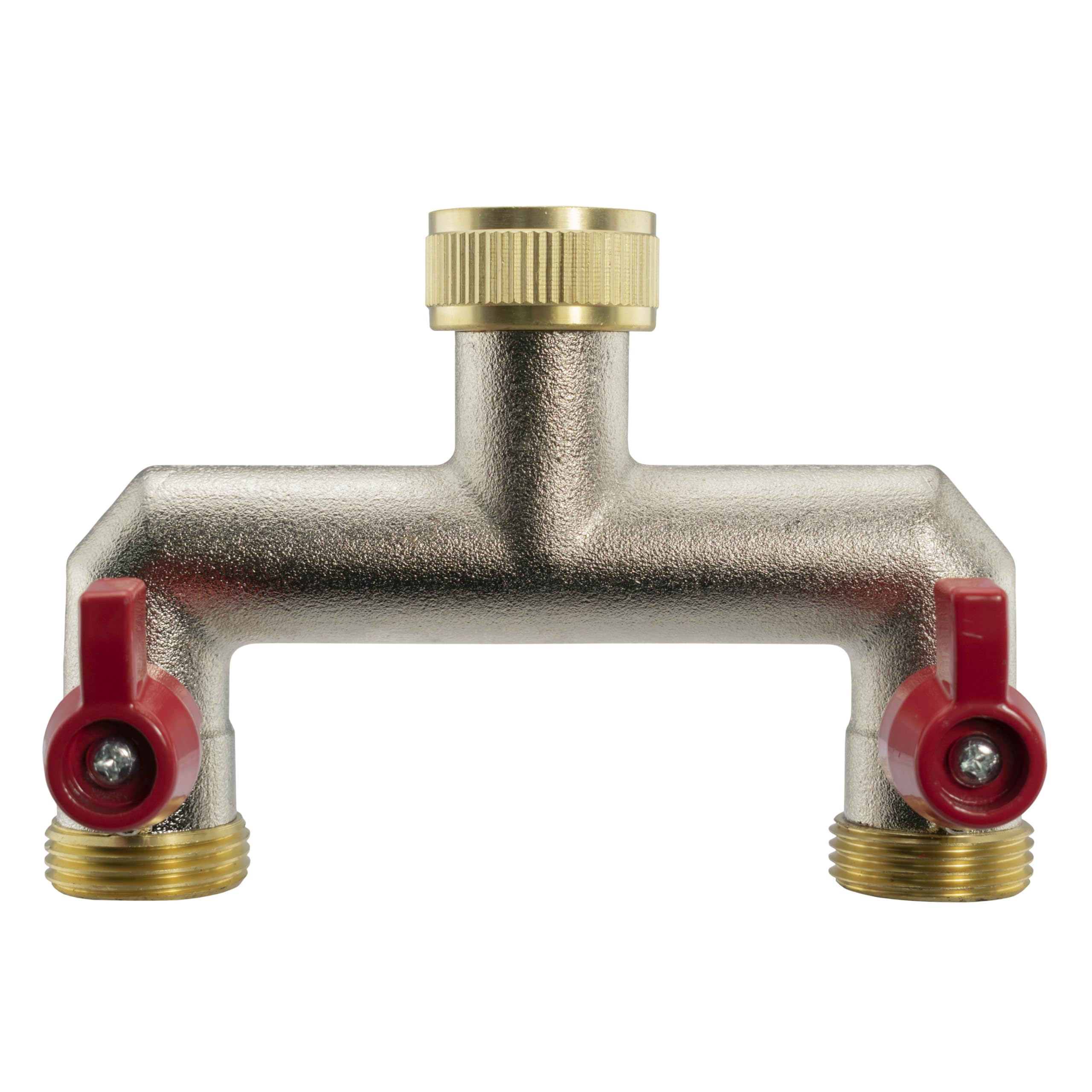 B2c Women's Gold Brass Tap Connector Splitter 2 3 4 Way Valve Adaptor Fitting Garden Hose Pipe (Brass 2 Way Splitter)