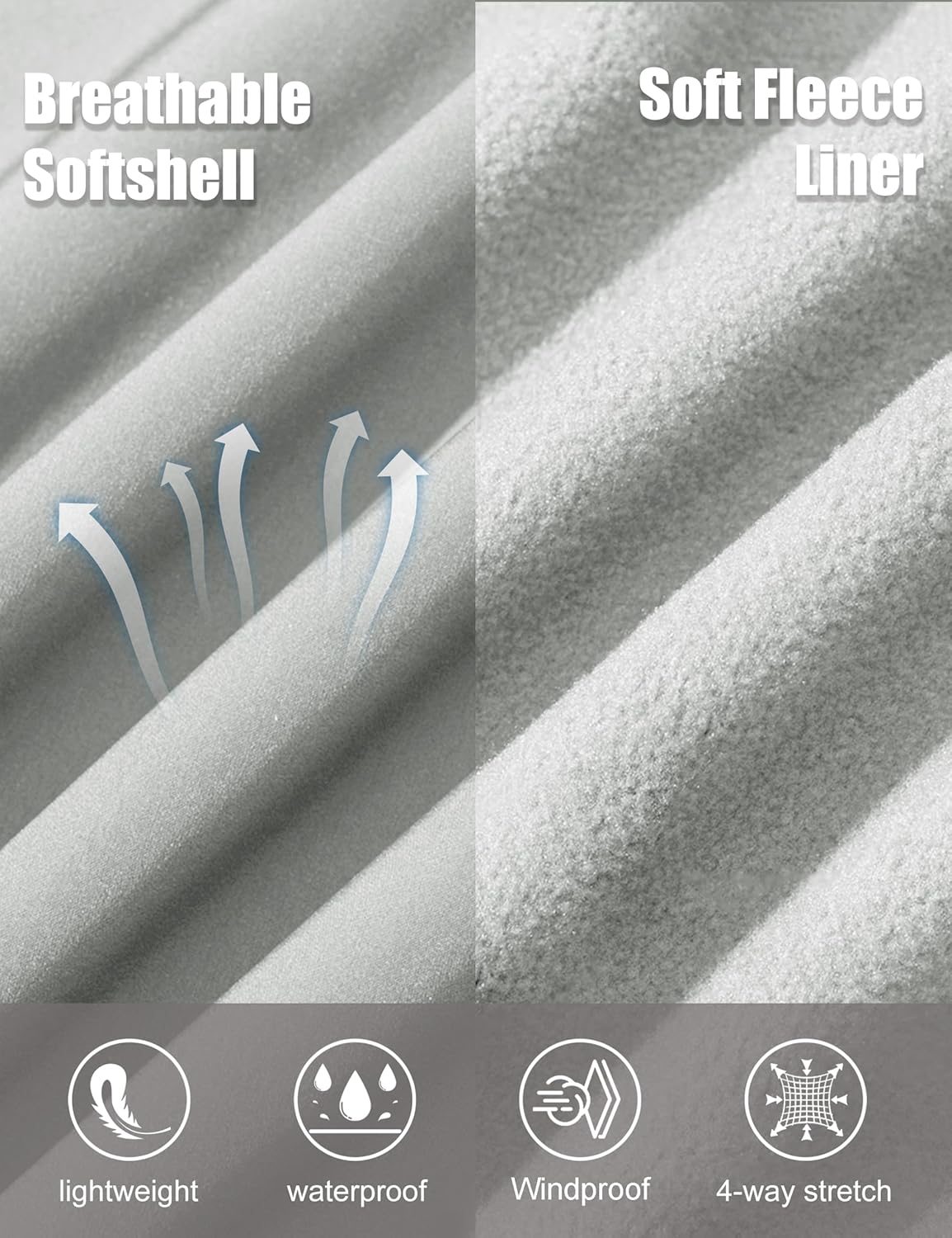 MAGCOMSEN Men's Lightweight Softshell Jacket Fleece Lined Tactical Waterproof Windbreaker Rain Jacket for Outdoor Hiking - Image 5