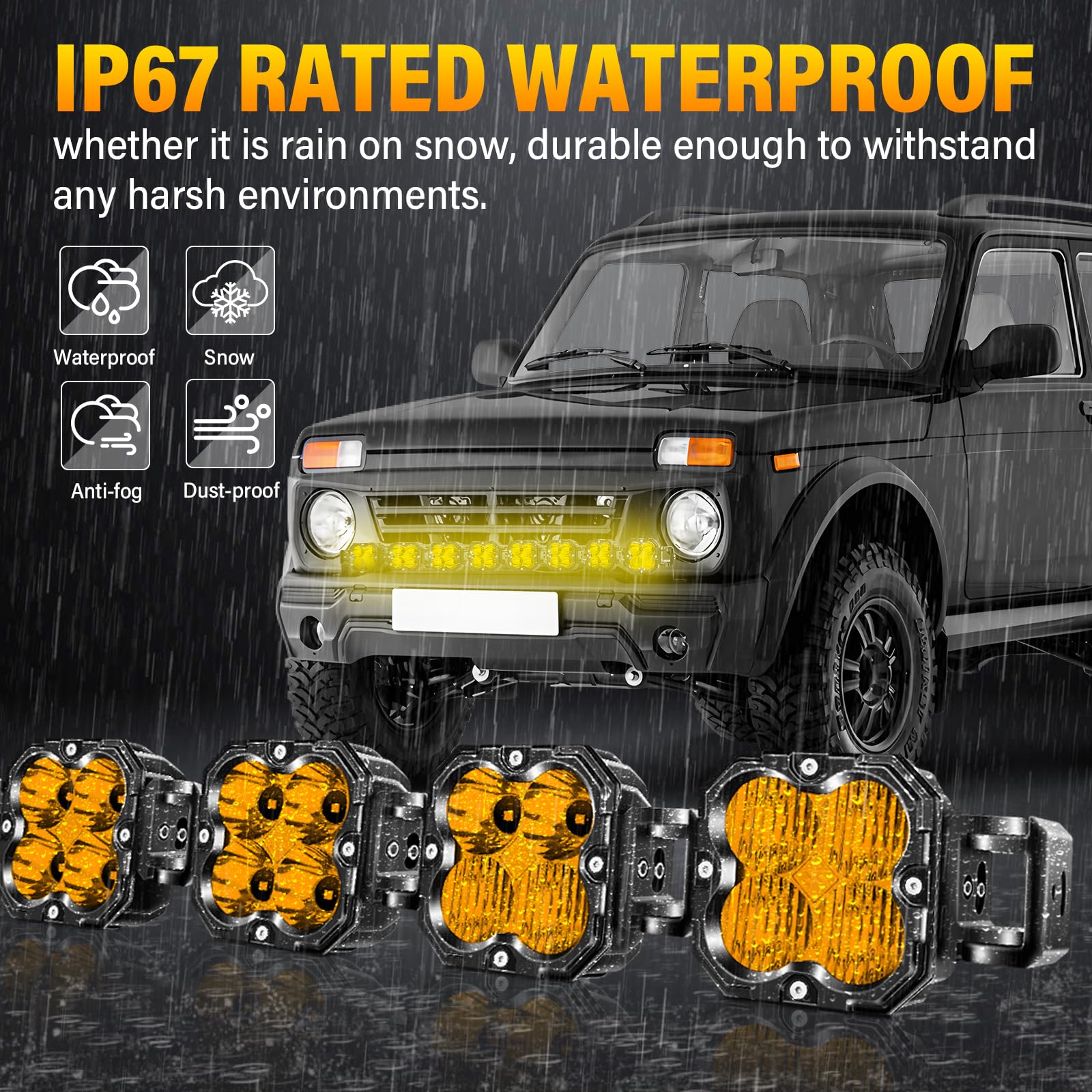 SKYWORLD Offroad listwa świetlna 133 cm 240 W 20000 LM listwa świetlna LED 12V 24V powodzi światła robocze dla 4x4 Offroad samochód ciężarowy SUV UTE ATV Pojazdy Łódź, wodoodporny 3000K bursztyn