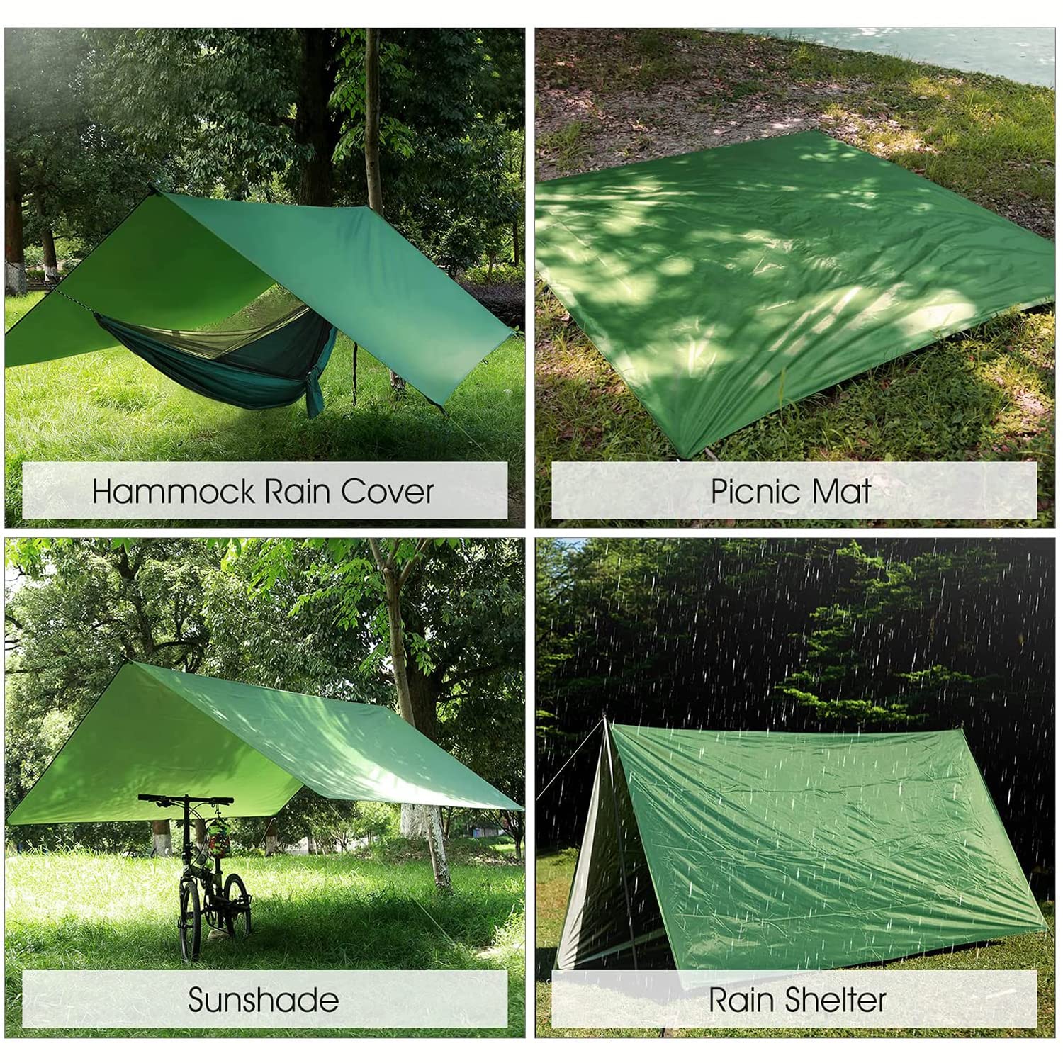 wasserdichte Zeltunterlage Zeltplanen Camping Zelt Tarp, Anti-UV Sonnensegel Sonnenschutz Leicht Und Kompakt wasserdichte Zeltunterlage Für Sandstrand Hängematte (Orange)