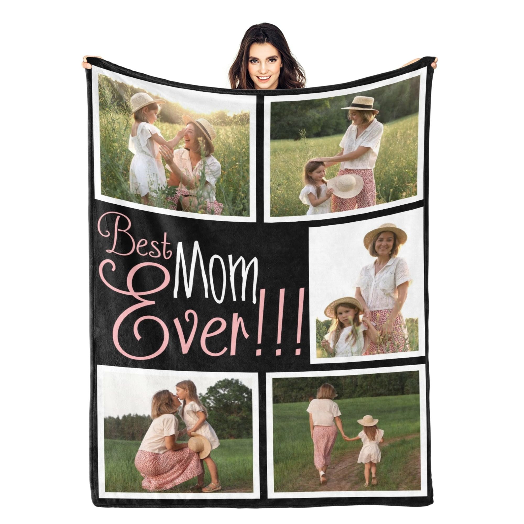 Gifts for mom Personalized Gifts from Daughter Custom Blankets with Photos and Text Multiple Colors Sizes Soft Flannel Gifts for Women Birthday Gifts for Mom