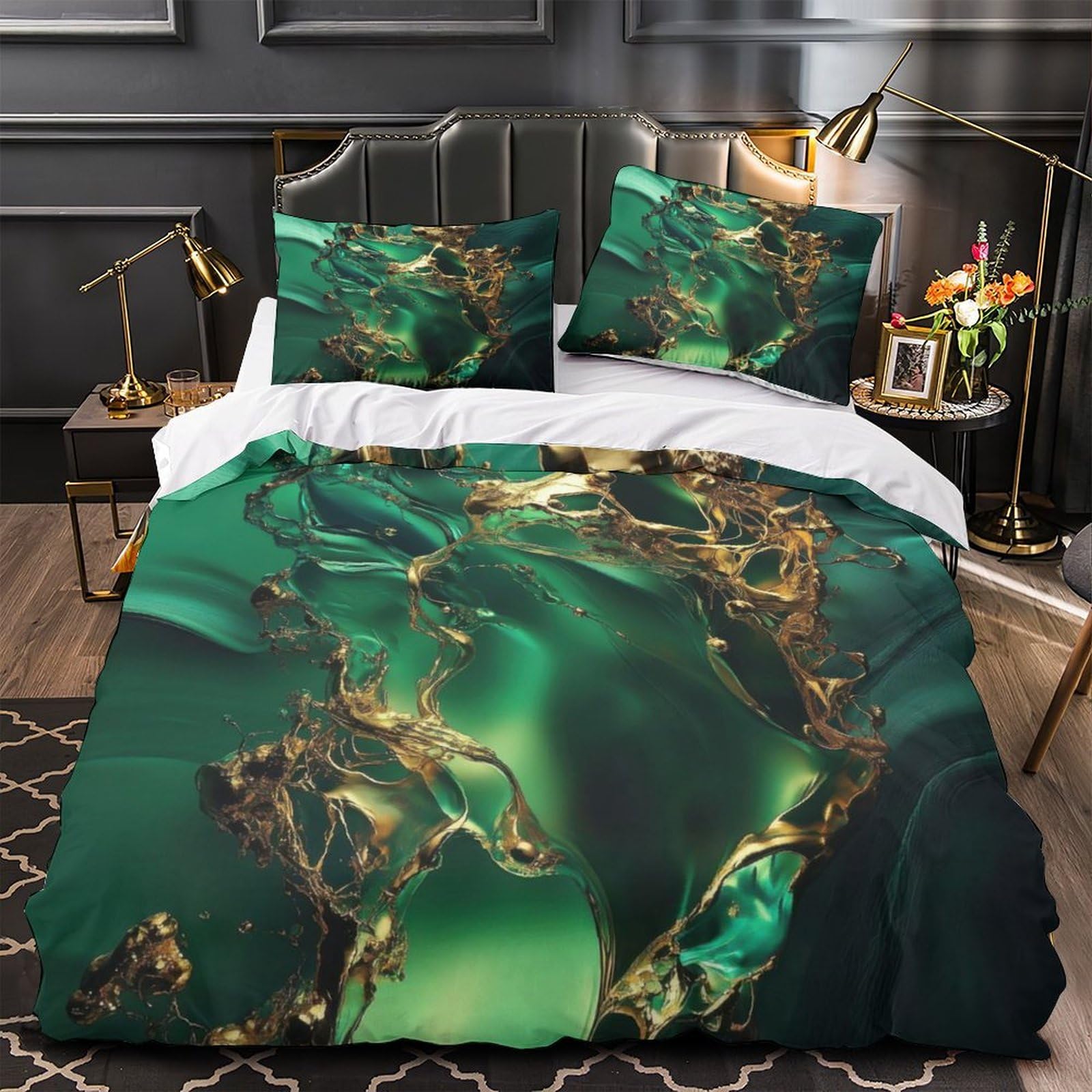 Housse de couette imprimé 3D modèle lunaire et céleste en microfibre 260x220cm