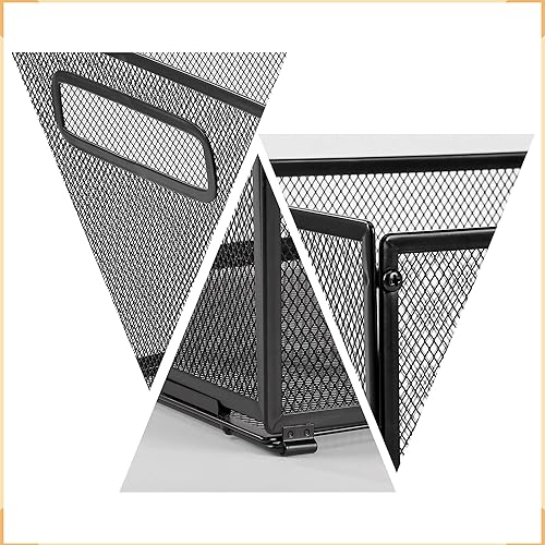 Miniatura 2 de SETTFRFE Paquete de 2 organizadores de carpetas colgantes de tamaño carta, caja de carpetas de archivos colgantes de malla metálica, cestas de