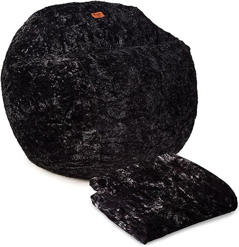 CordaRoy's Solo funda para silla de puf de piel sintética (el puf se vende por separado), tamaño Queen, color negro