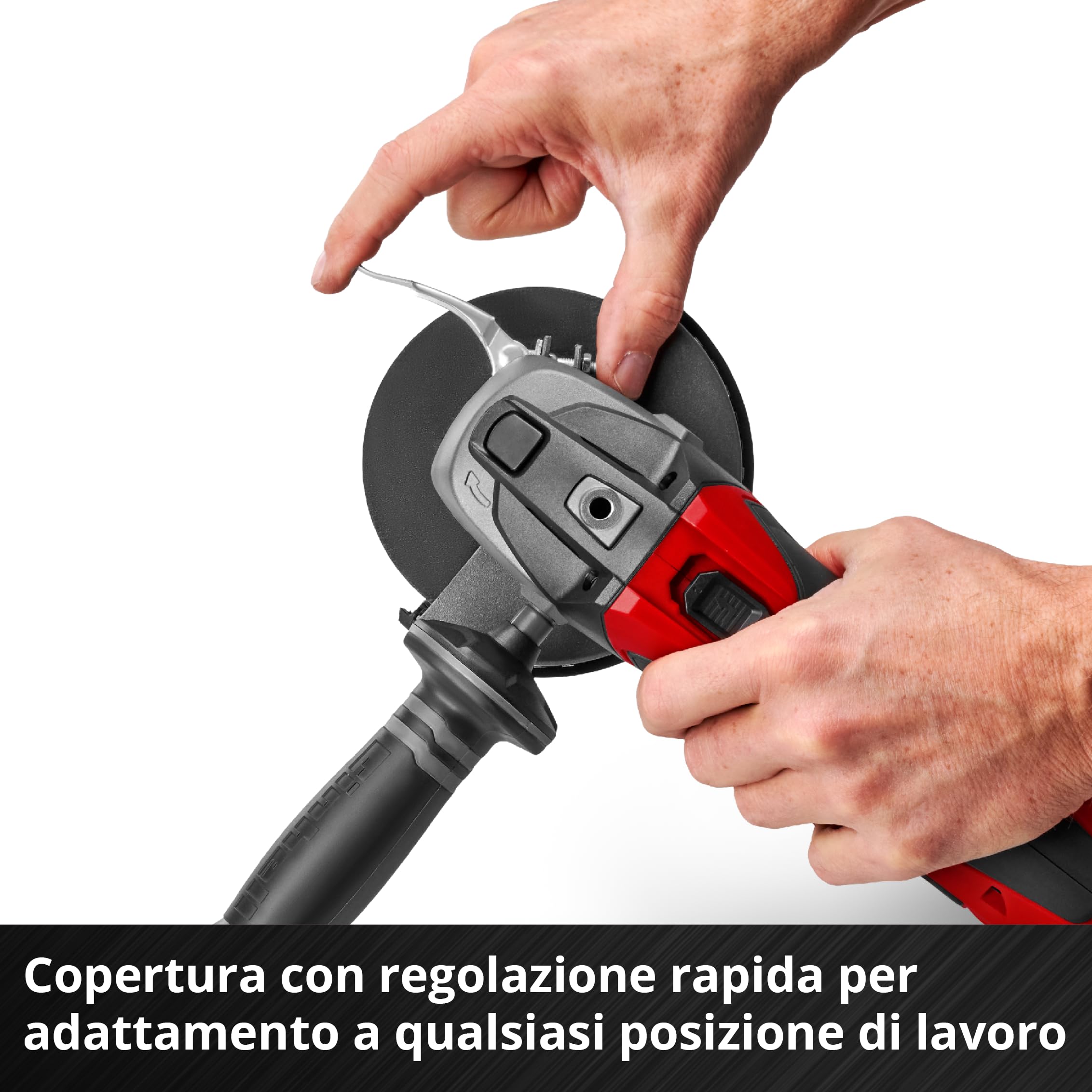 Einhell Smerigliatrice angolare a batteria TE-AG 18/115 Li-Solo Power X-Change (18 V, 115 mm diametro disco, 28 mm profondità taglio, soft start, senza disco, senza batteria)