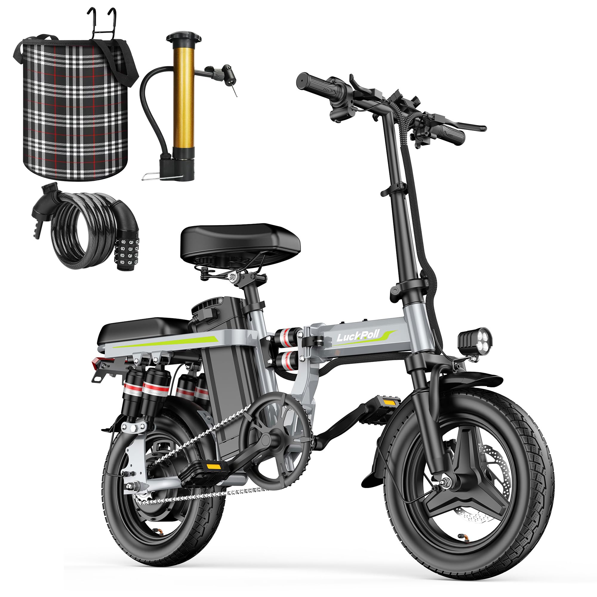Lightweight Folding Mini Electric Bike for Adults–14 Inch Electric Bicycles Ebike,750W Rated, 48V 25Ah/48V 13Ah,35–50 Mile Long-Range, UL2849 Certified, Portable E-Bicycle