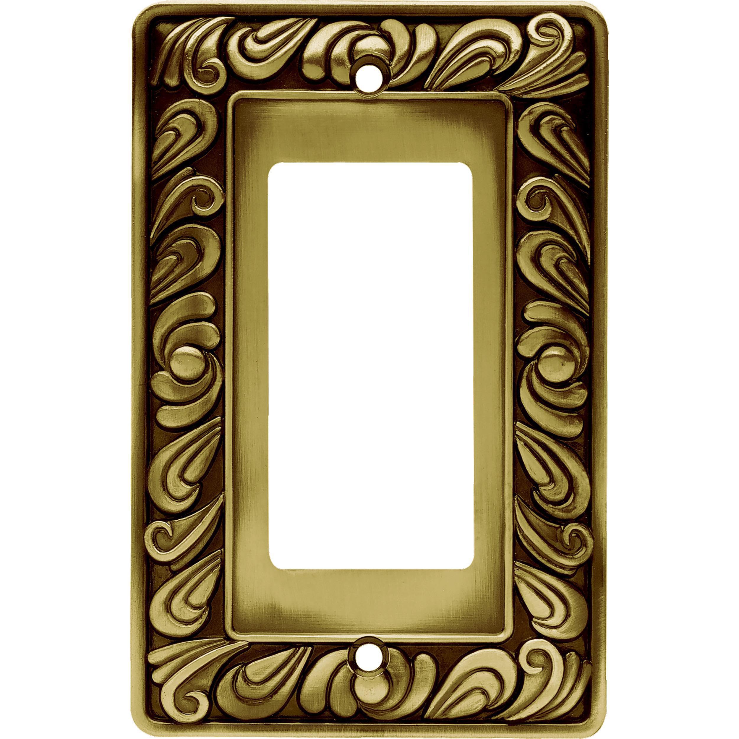 Franklin Brass 64047 Paisley Single Decorator Wall Plate / Switch Plate / Cover, Tumbled Antique Brass-image-43