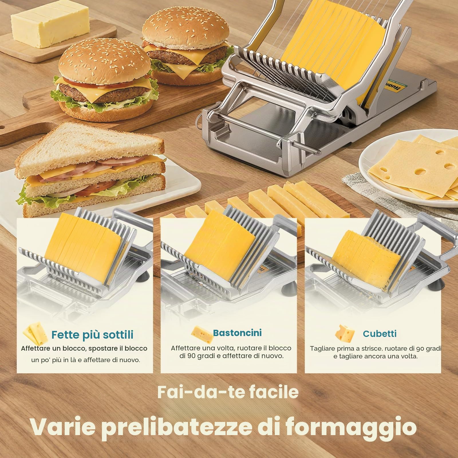 Huanyu commerciale formaggio affettatrice burro 1 cm&2 cm Cheeser tagliere in acciaio INOX filo making dolce lama durevole cucina cottura cottura strumento