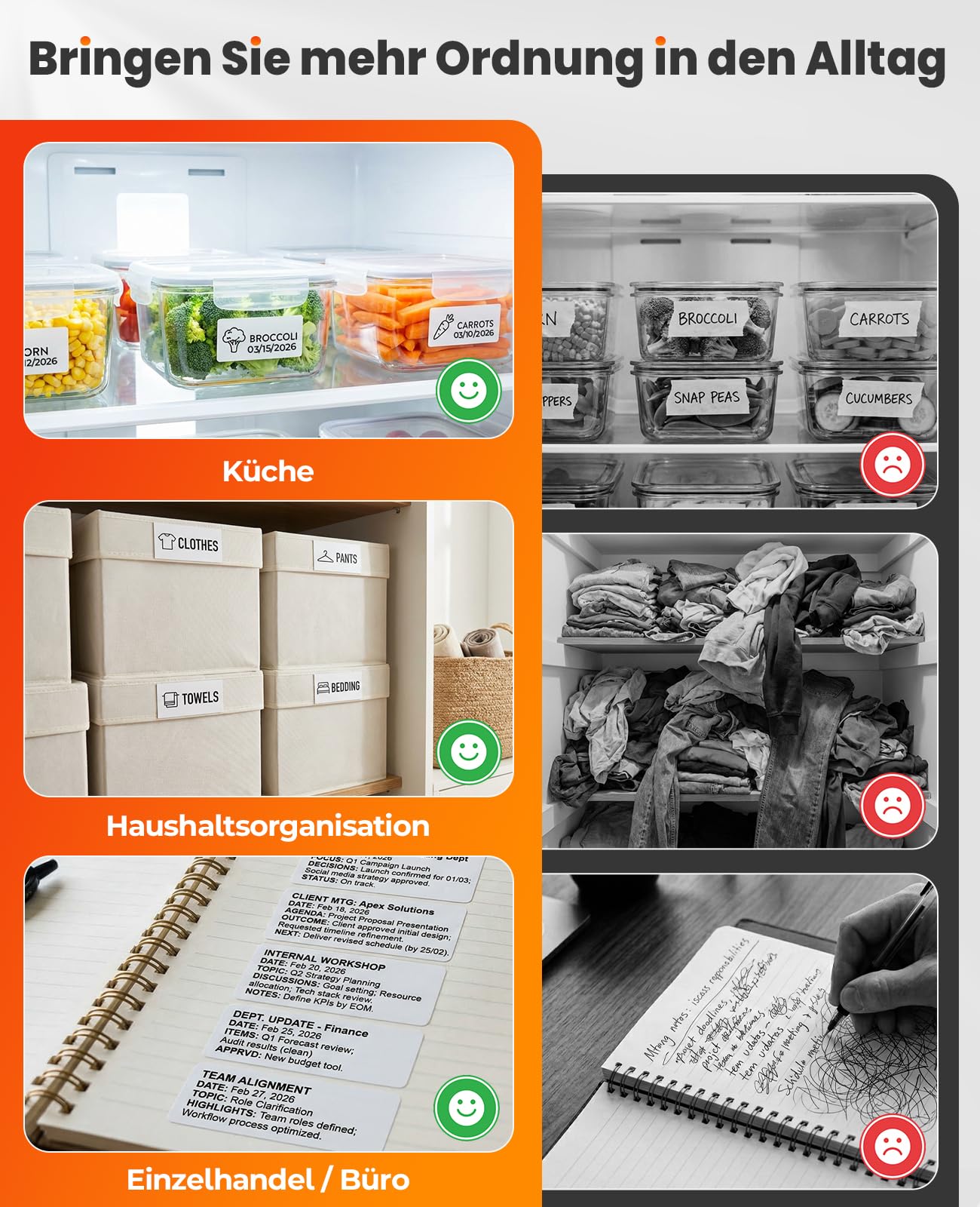 A421 Etikettendrucker für 40x15 bis 50x80 mm Etiketten, Vielseitige App mit 2000+ Symbolen und 300+ Schriftarten, Label Printer für Zuhause & Kleinunternehmen, Bluetooth Kompatibel mit iOS & Android