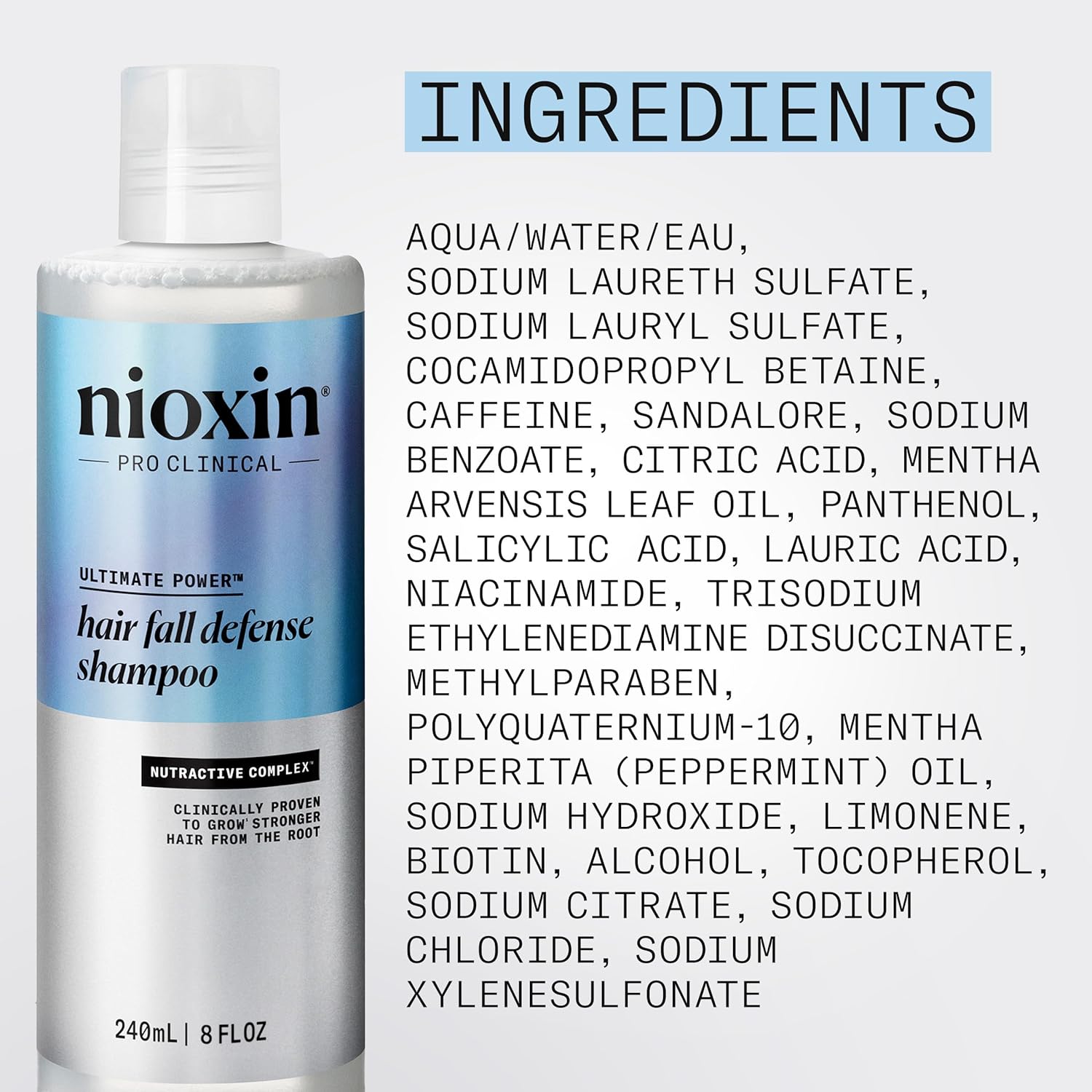 Nioxin Hair Fall Defense Shampoo | Activates Hair Follicles for Visibly Less Hair Loss| With Lauric Acid, Caffeine, Niacinamide and Sandalore - Image 6