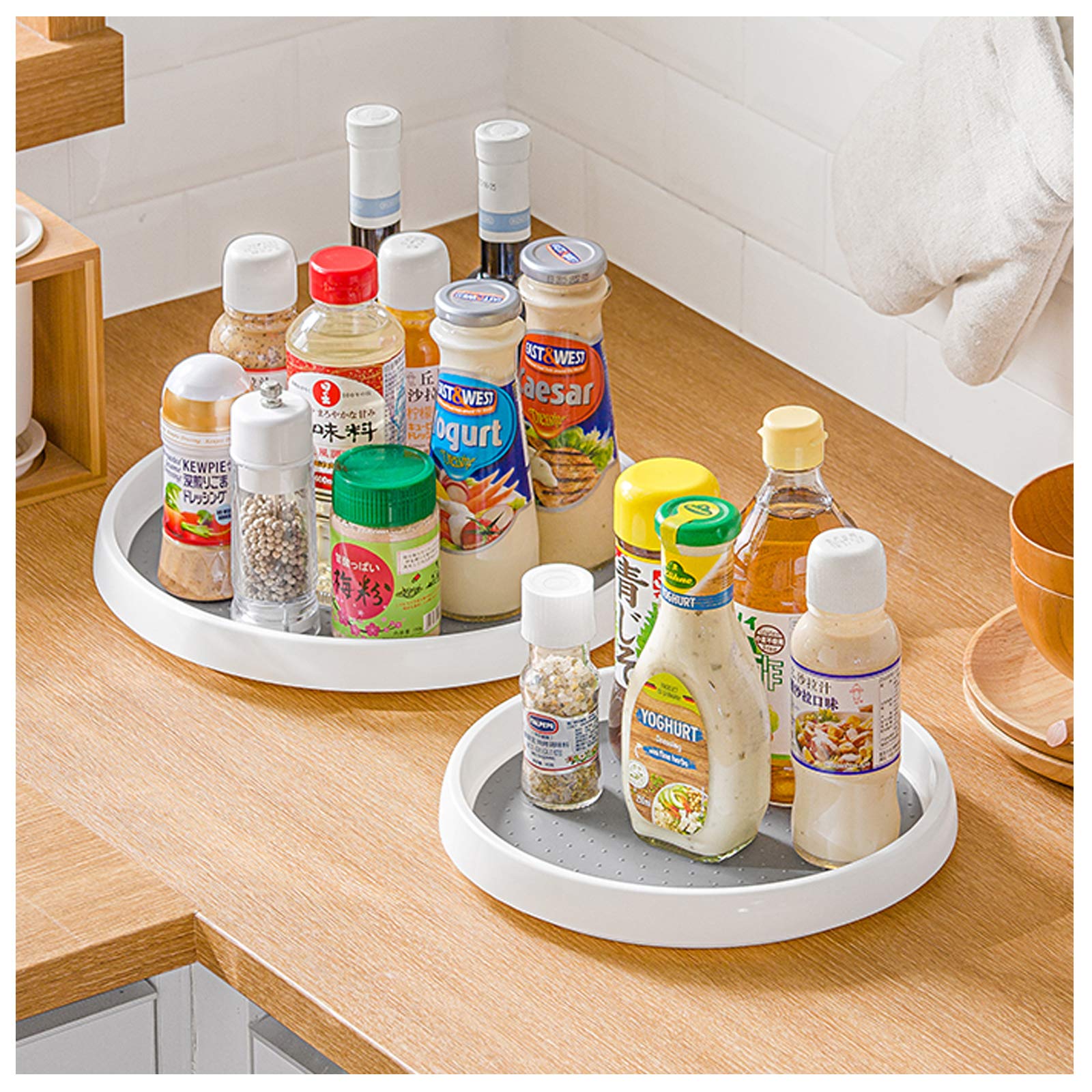 Buy 2 Pack Lazy Susan Spice Rack, Rotatable Organiser, Condiment Holder