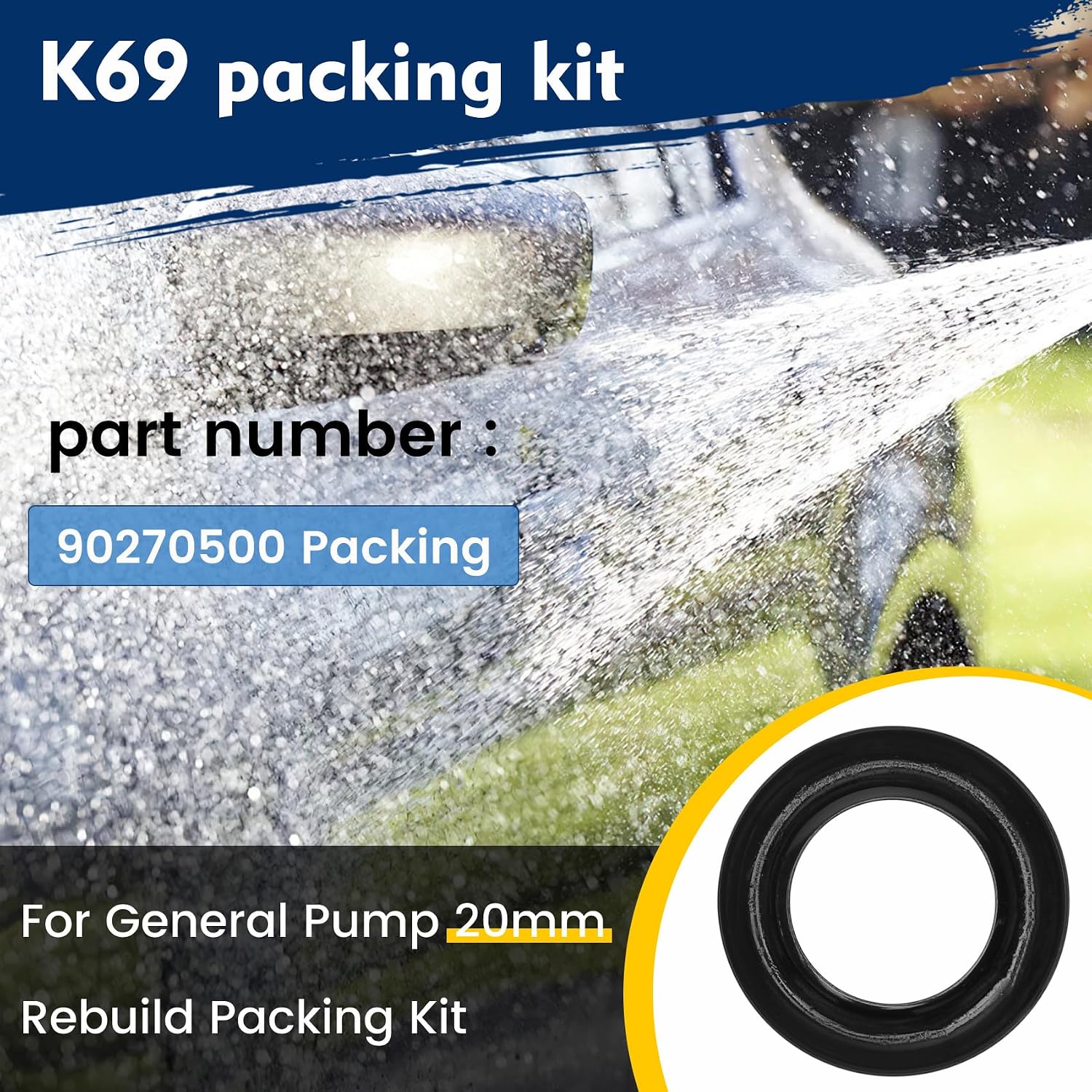 Kit 69 for General Pump Rebuild 20mm Kit, Compatible with General Pump T1011 T2031 T9211 TS2021 TS1011 TS1021 TS1041 TS1511 TS1531 TS1711 TS1811 TS2011