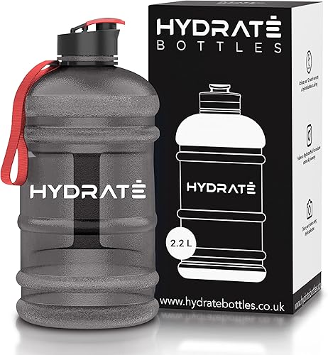 HYDRATE XL Trinkflasche 2,2 l - Ideal für Fitnessstudio, Sport und Reisen, Ausla